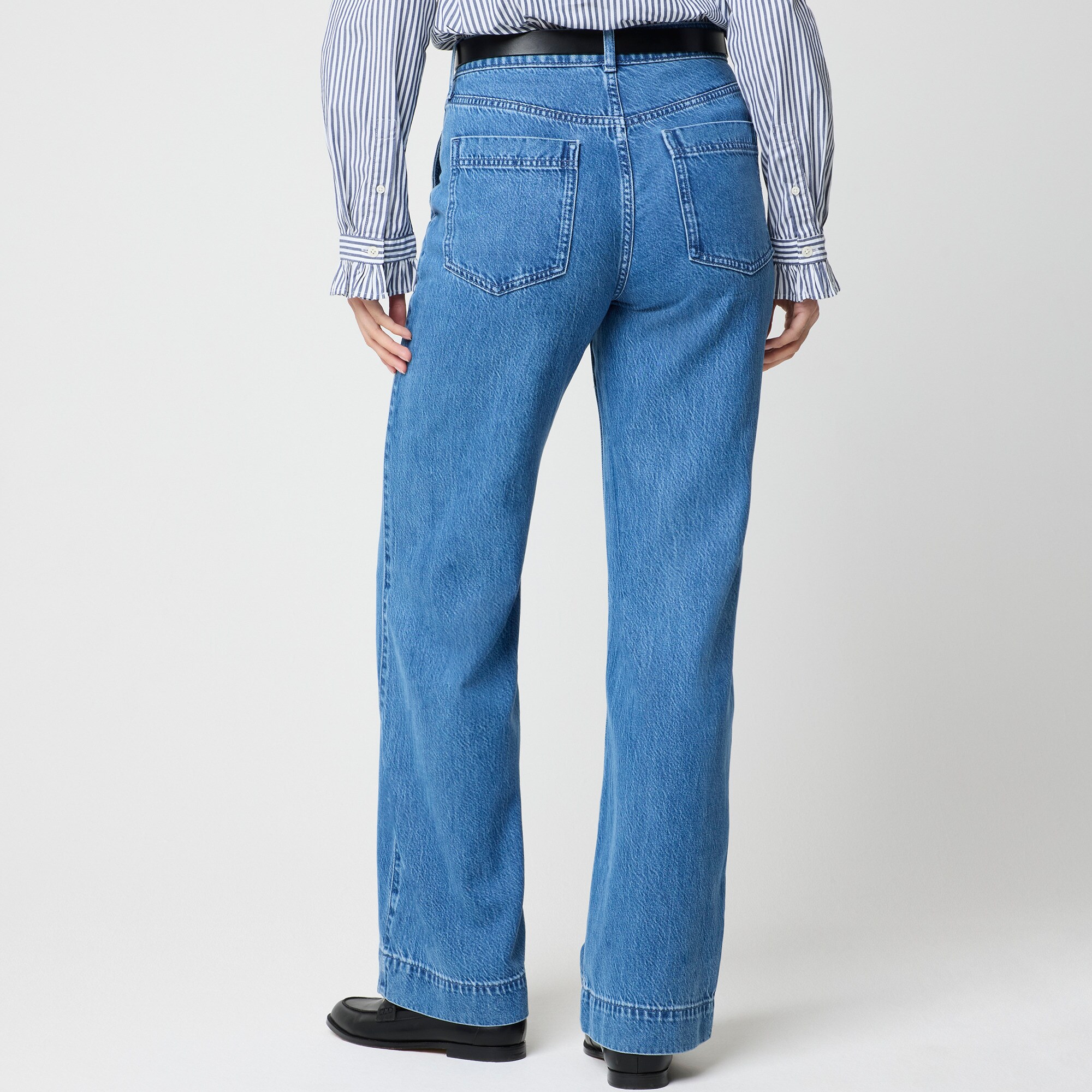 Petite drapey wide-leg trouser jean