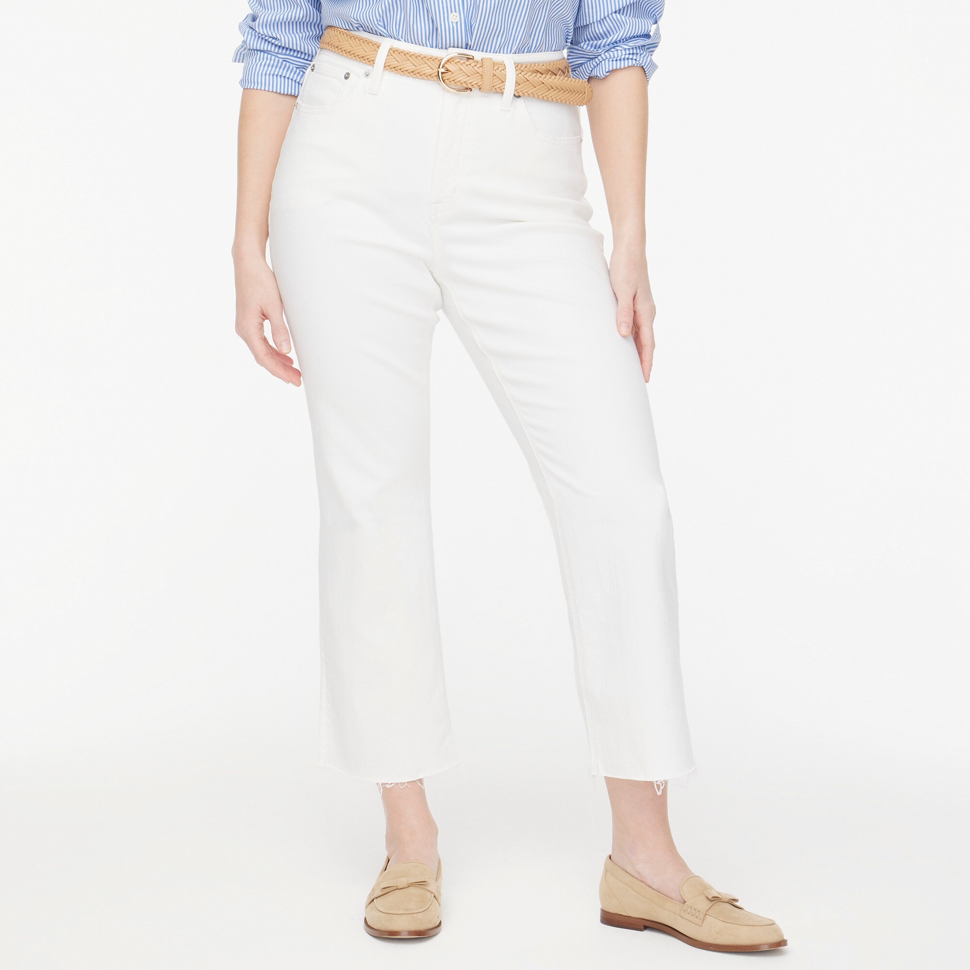 womens Curvy mid-rise flare crop jean in signature stretch