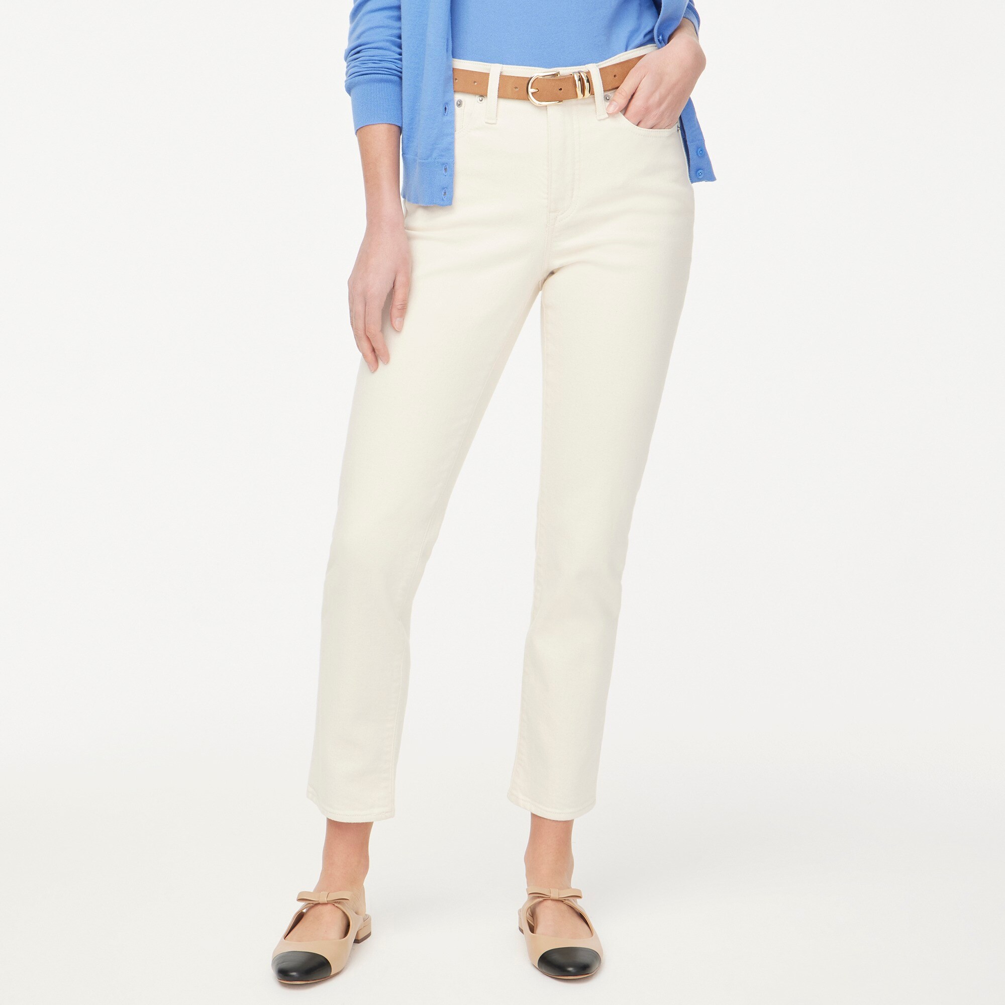womens Essential straight ecru jean in all-day stretch
