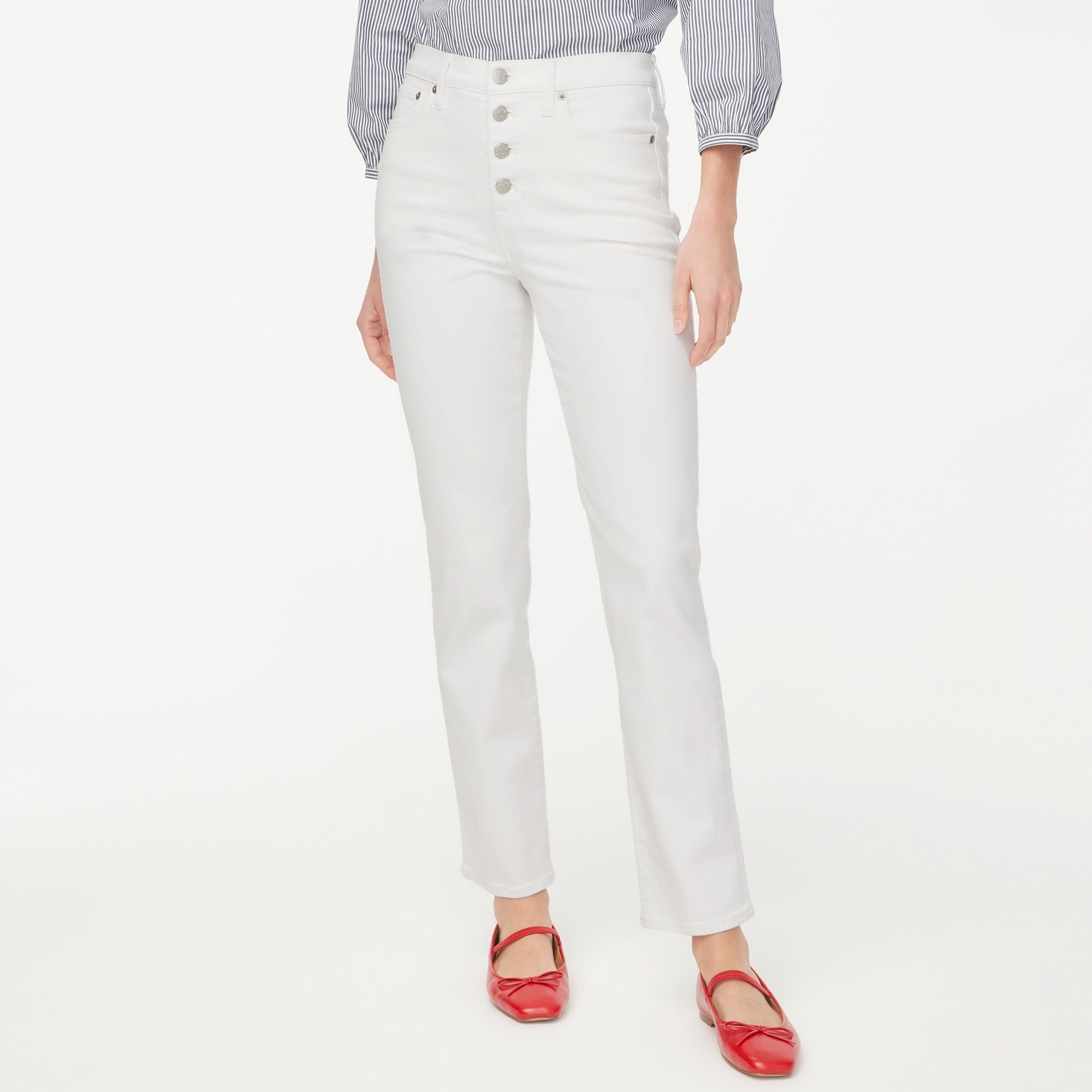 High-rise stovepipe jean in signature stretch+