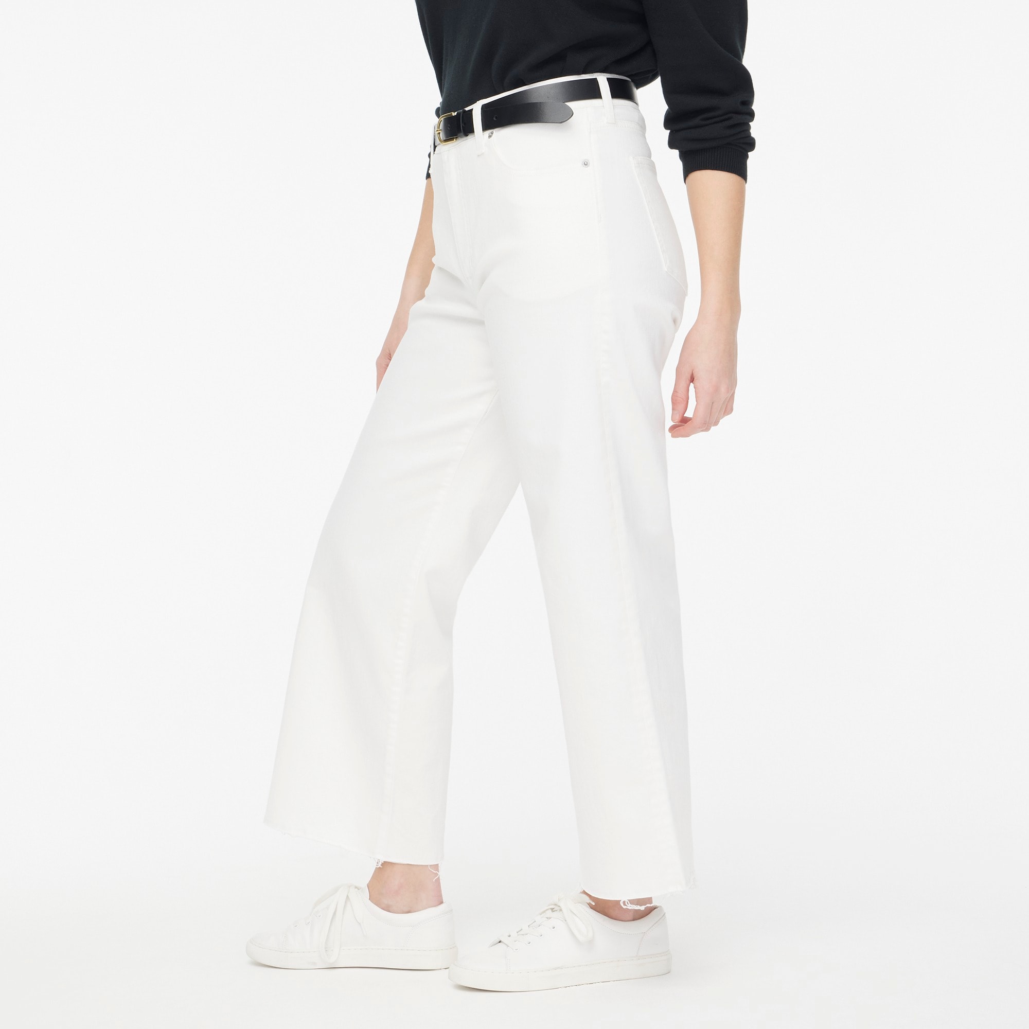 Curvy wide-leg cropped jean in all-day stretch