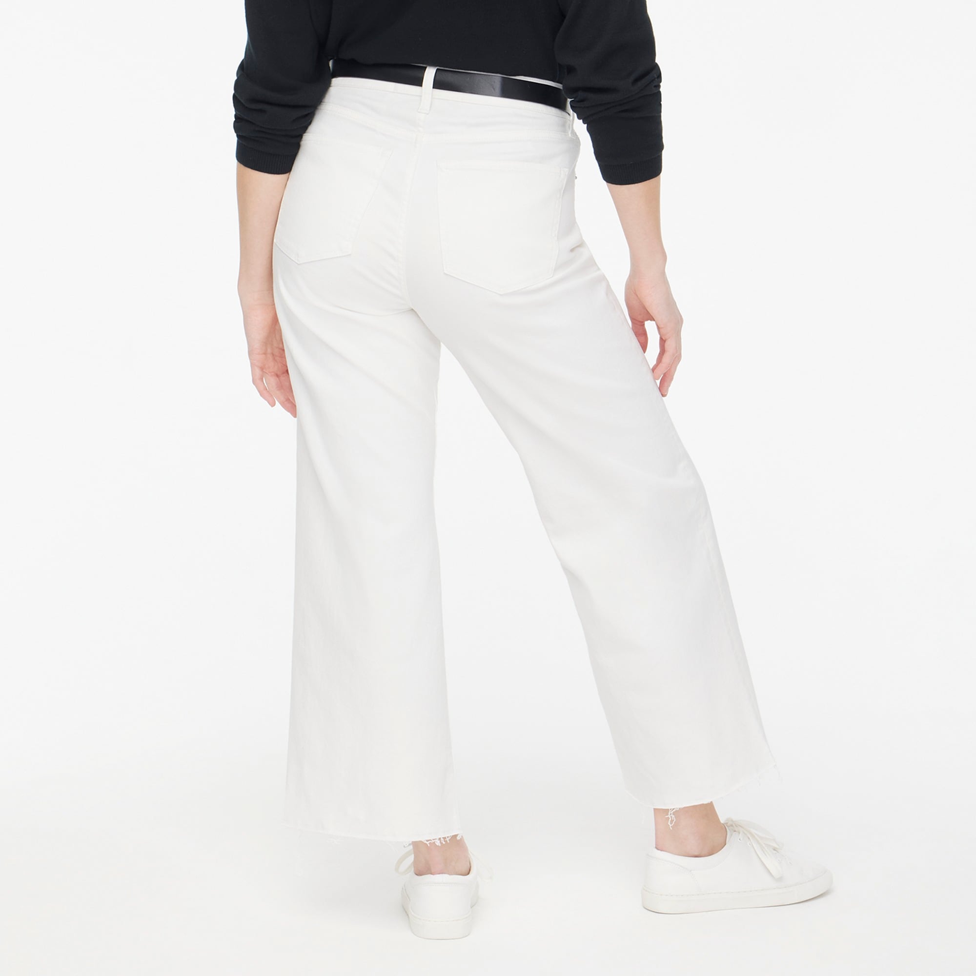Curvy wide-leg cropped jean in all-day stretch