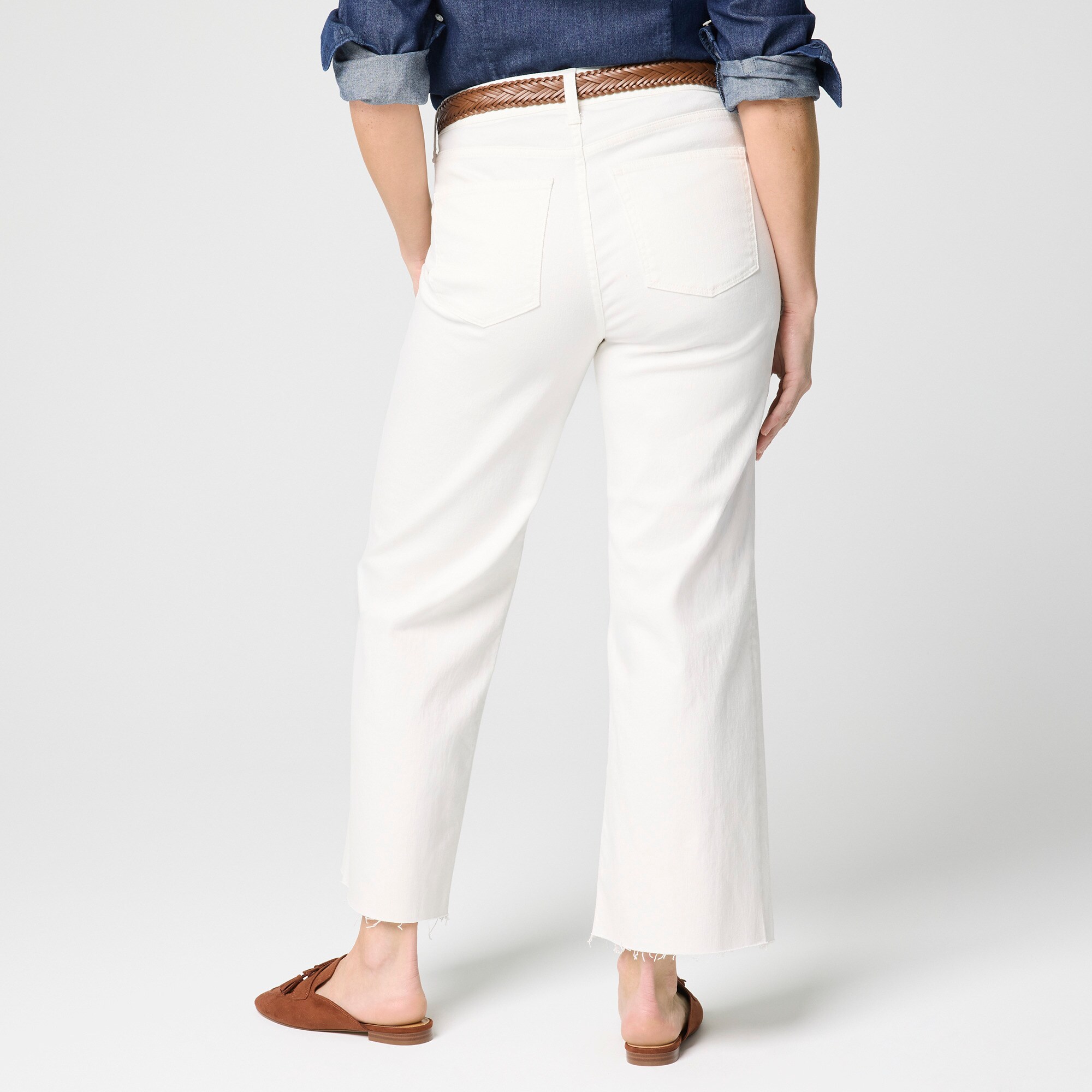 Curvy wide-leg cropped jean in all-day stretch