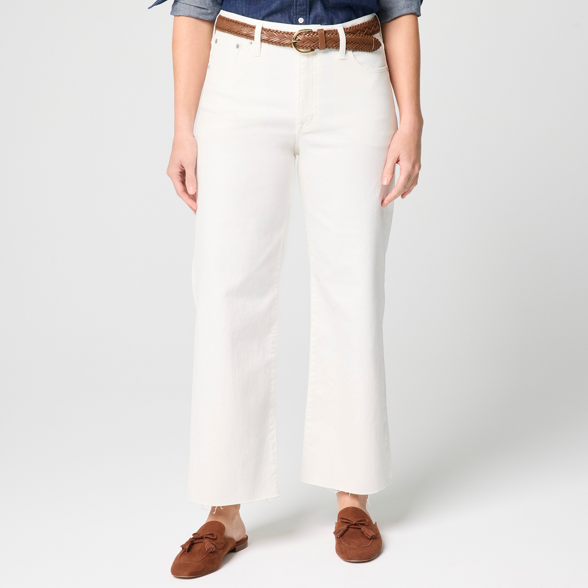Curvy wide-leg cropped jean in all-day stretch