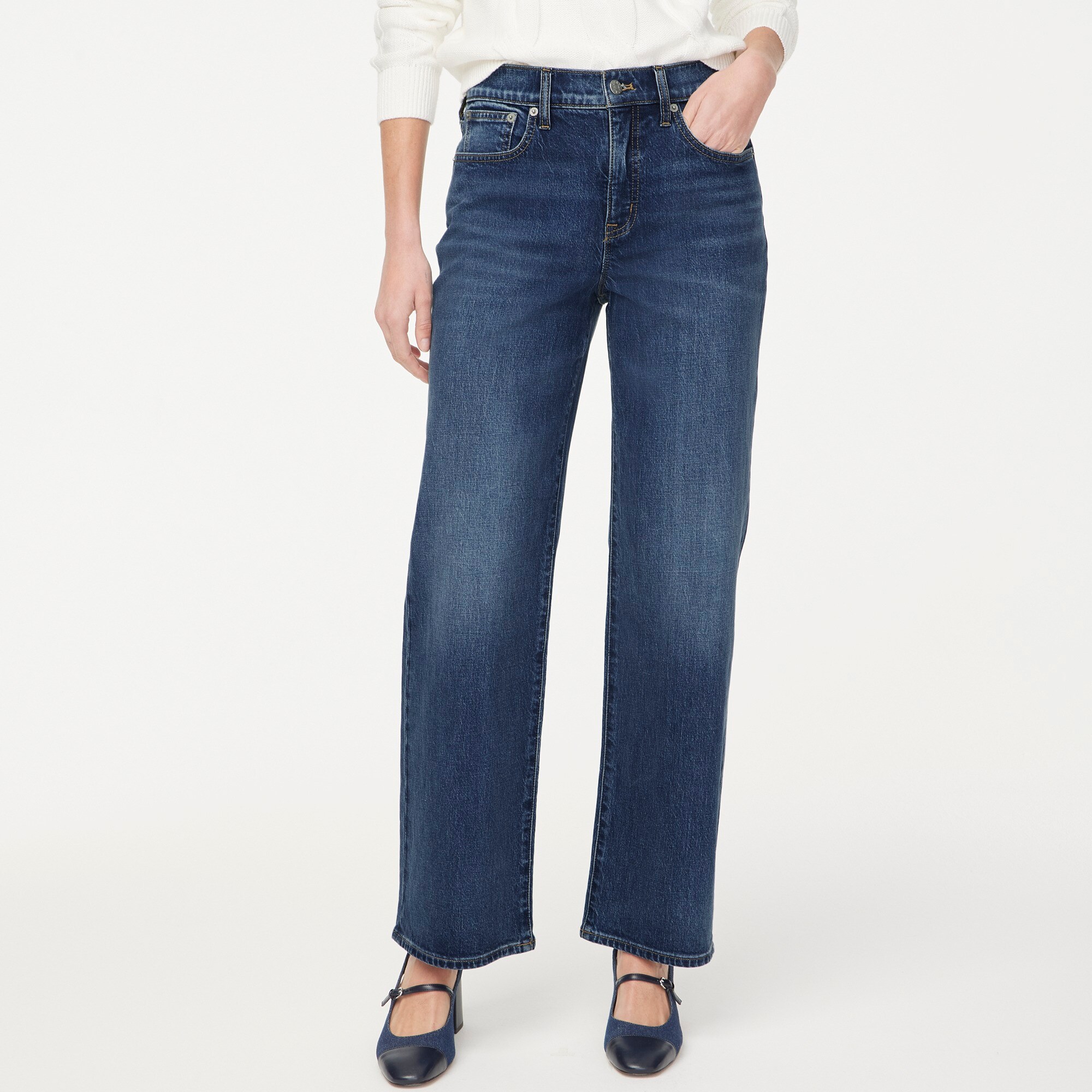 Slim wide-leg jean in all-day stretch