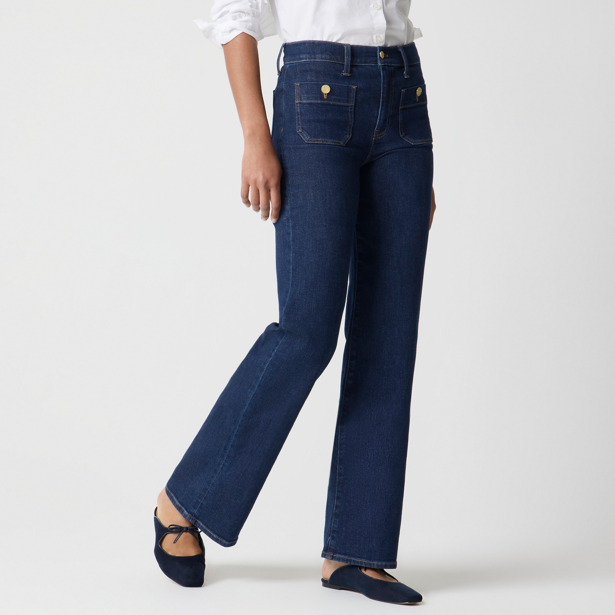 Slim wide-leg sailor jean in all-day stretch