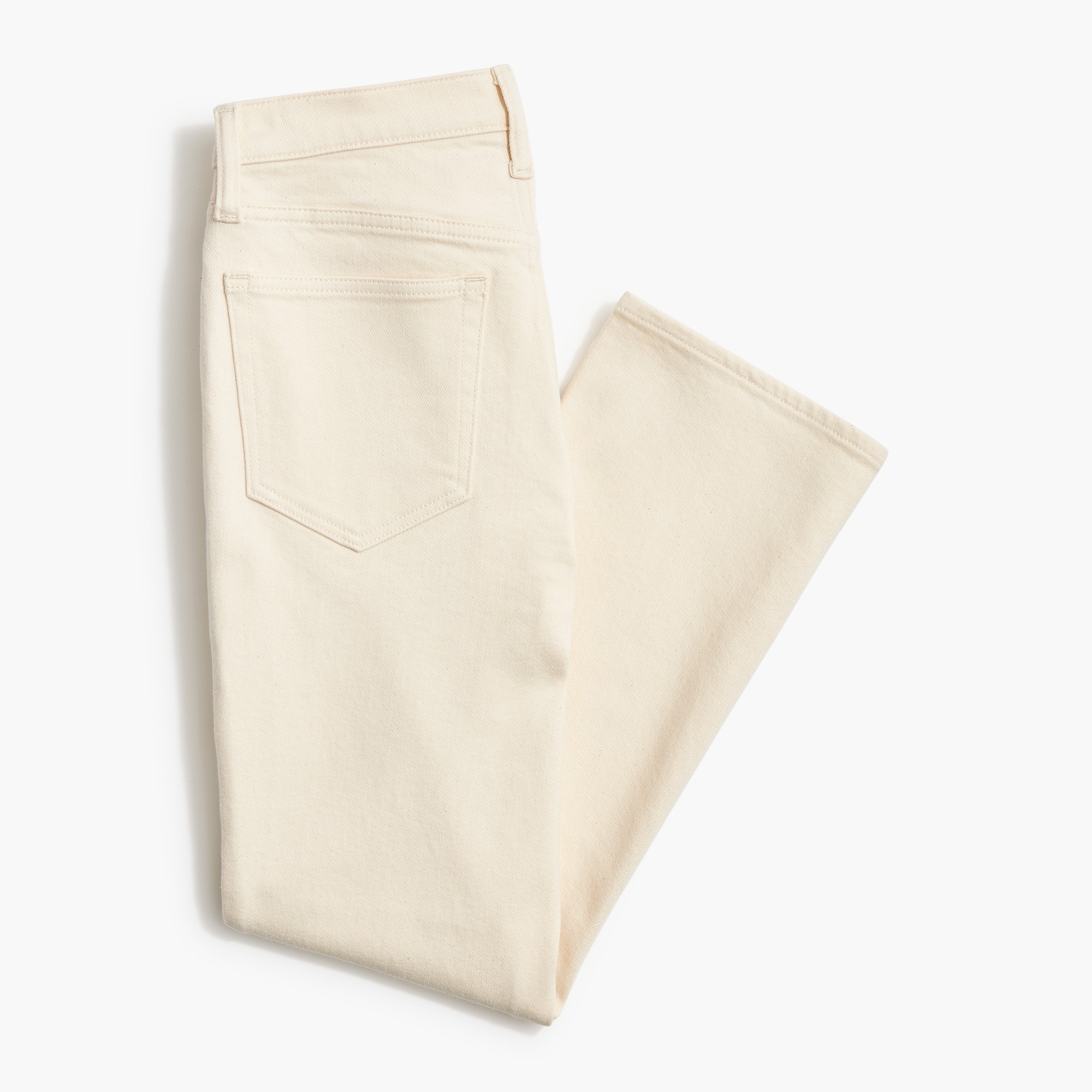 Mid-rise flare crop ecru jean in signature stretch