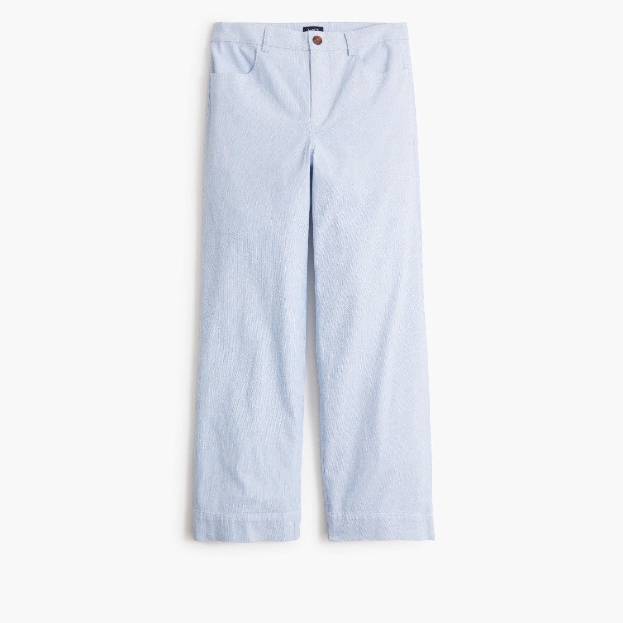 Striped high-rise wide-leg cropped pant