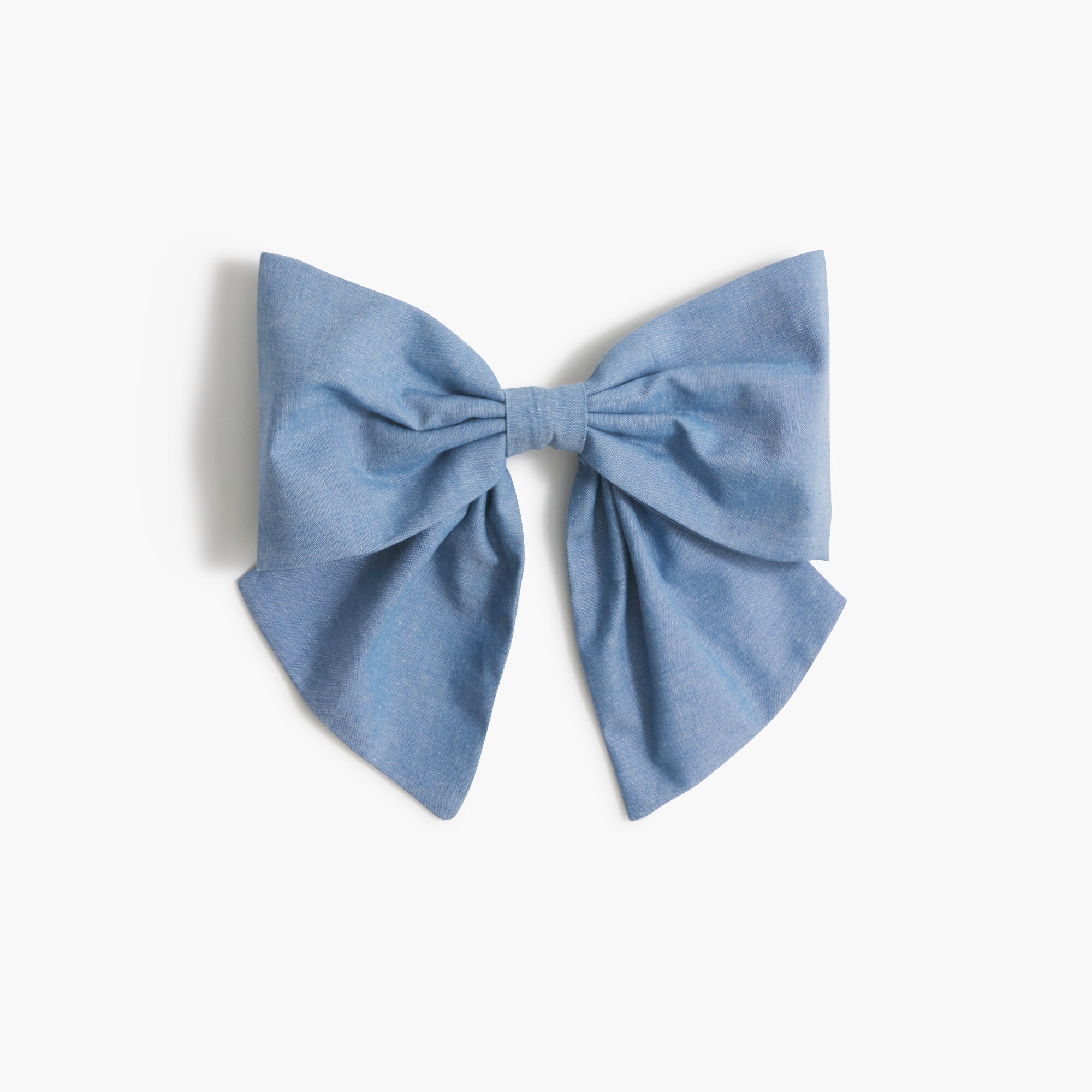 chambray bow barrette for women