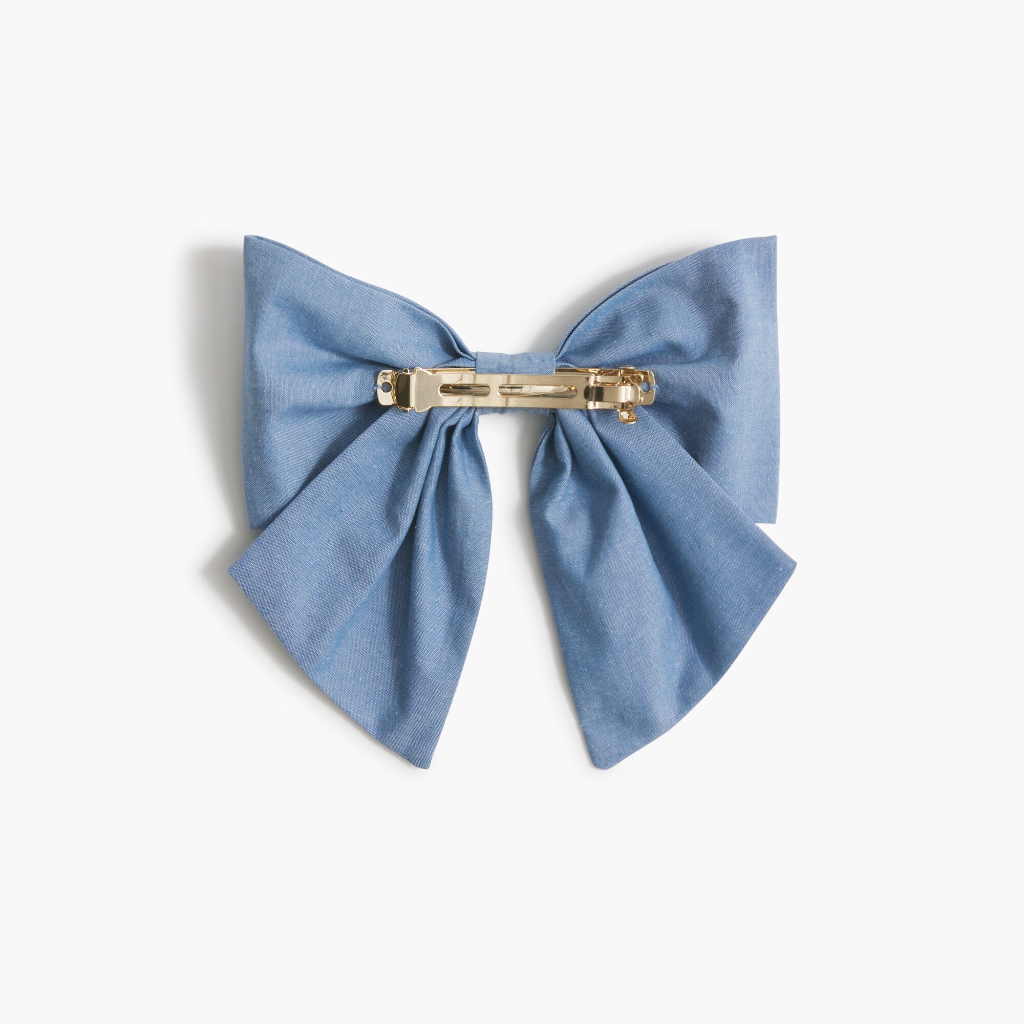Chambray bow barrette