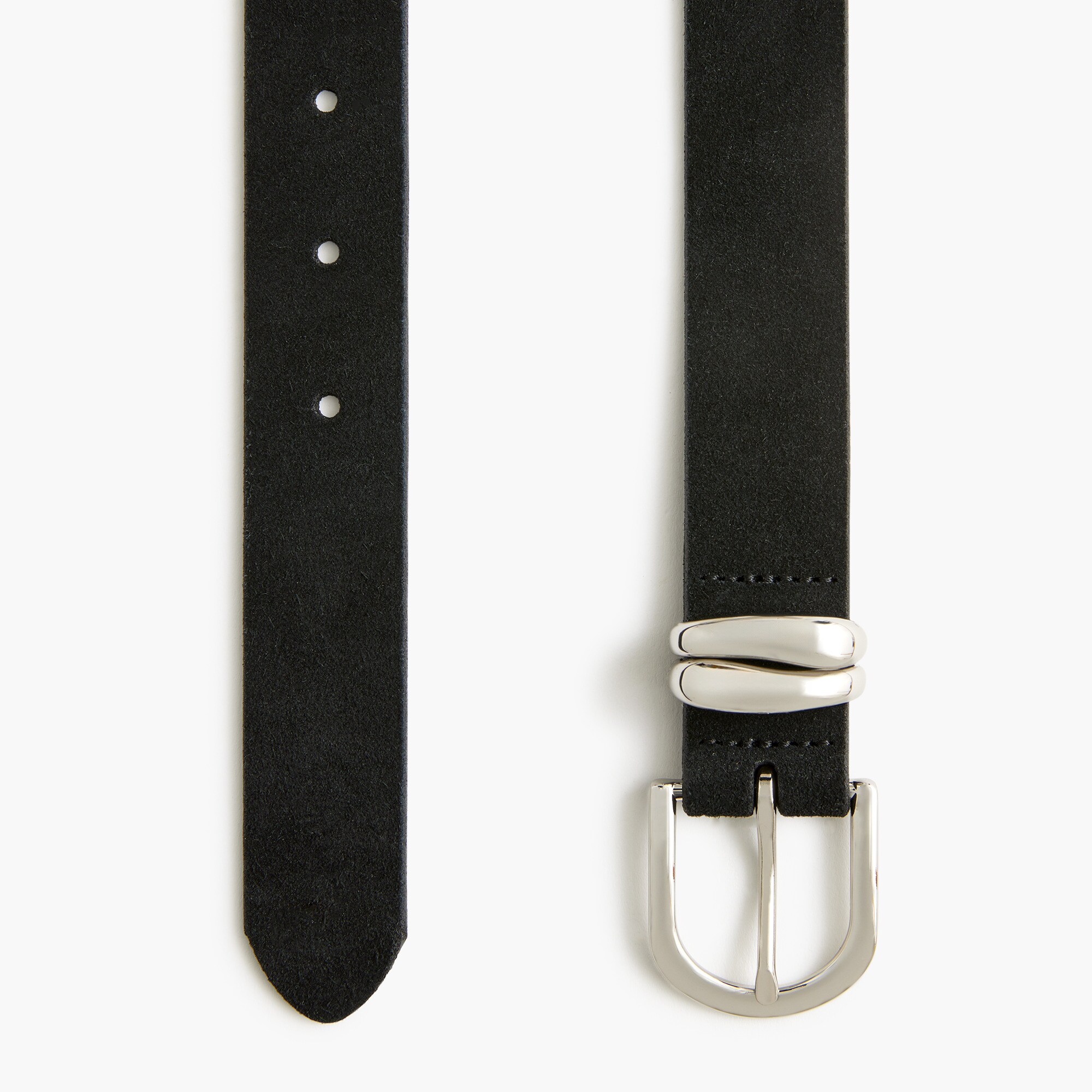 Double-keeper suede belt