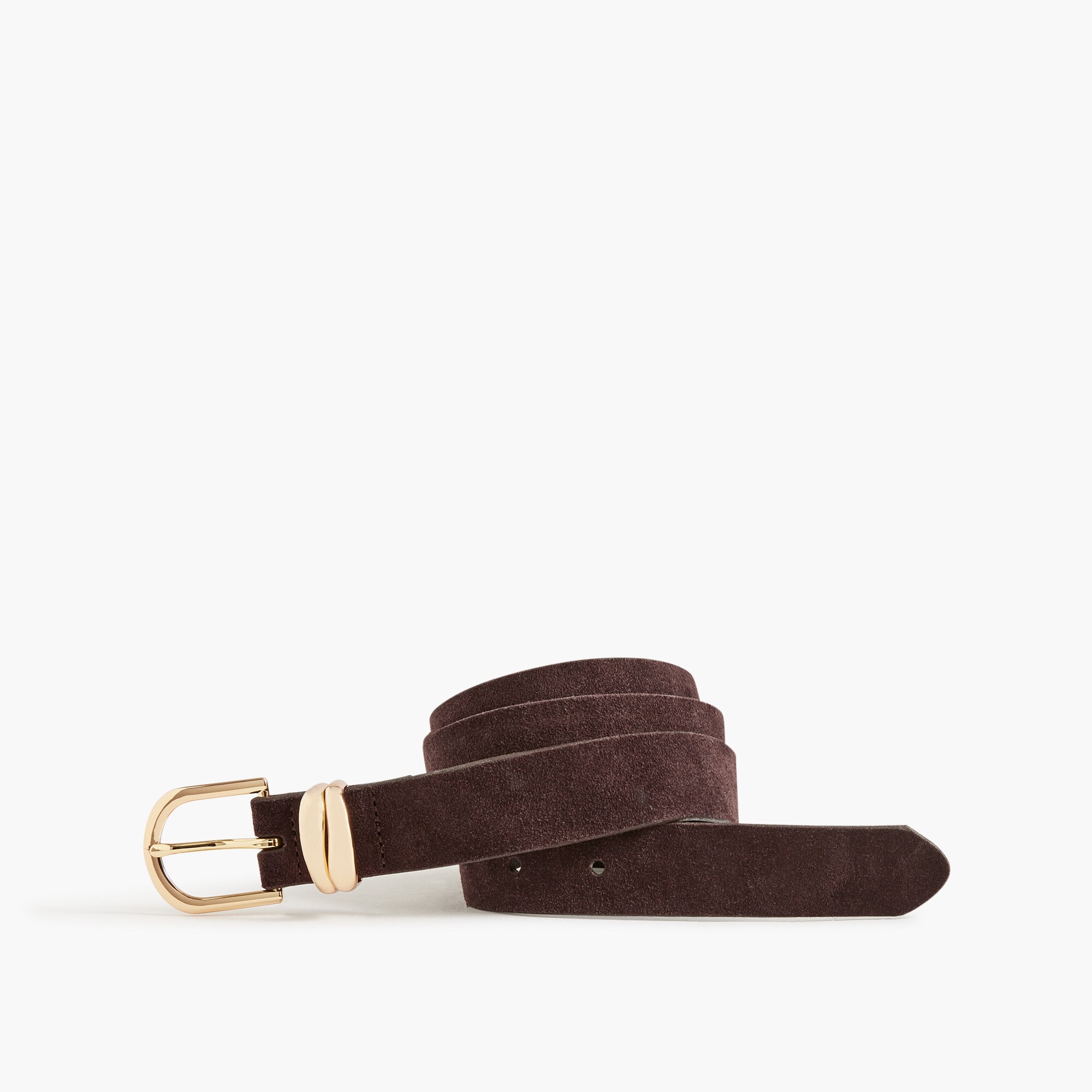 womens Double-keeper suede belt