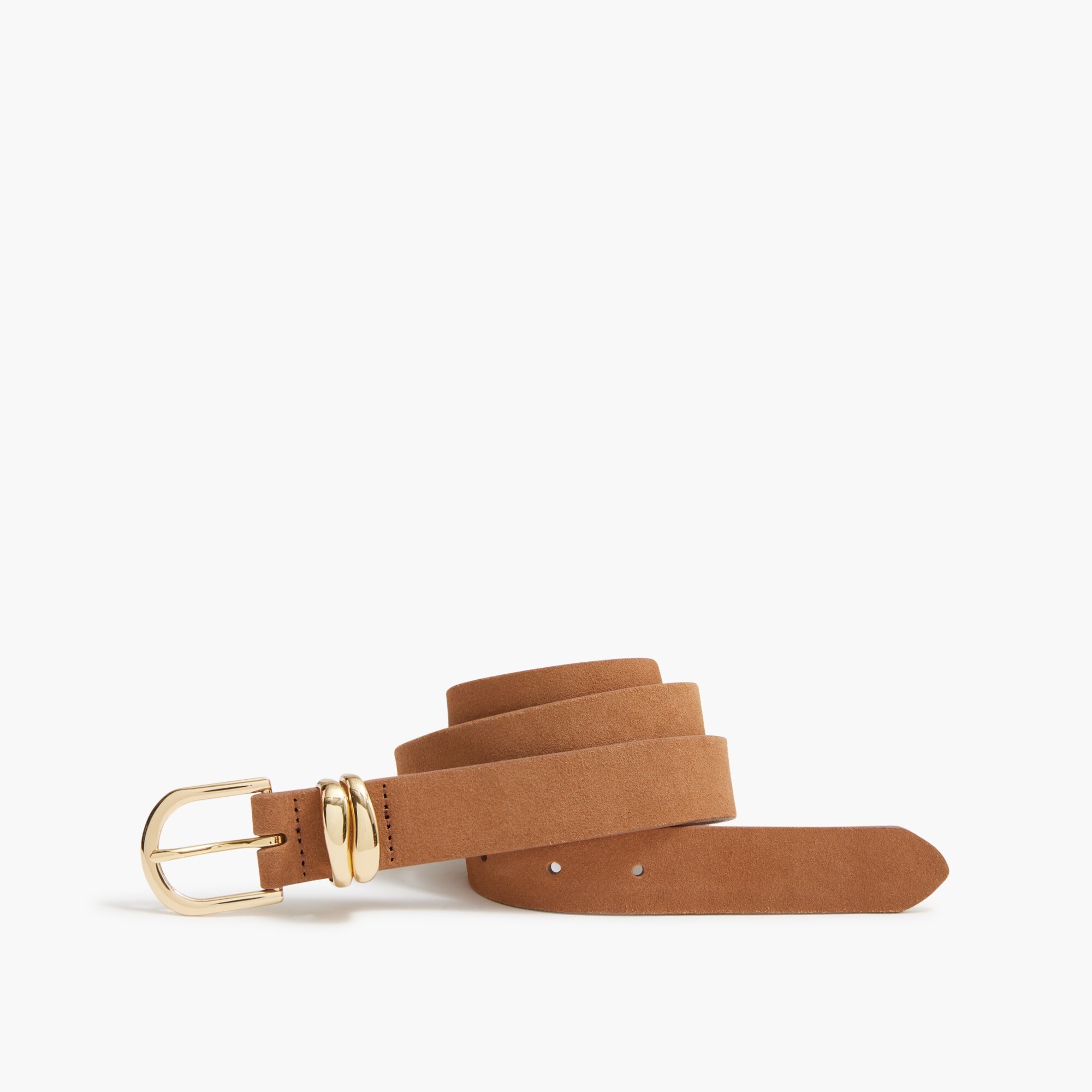 Double-keeper suede belt