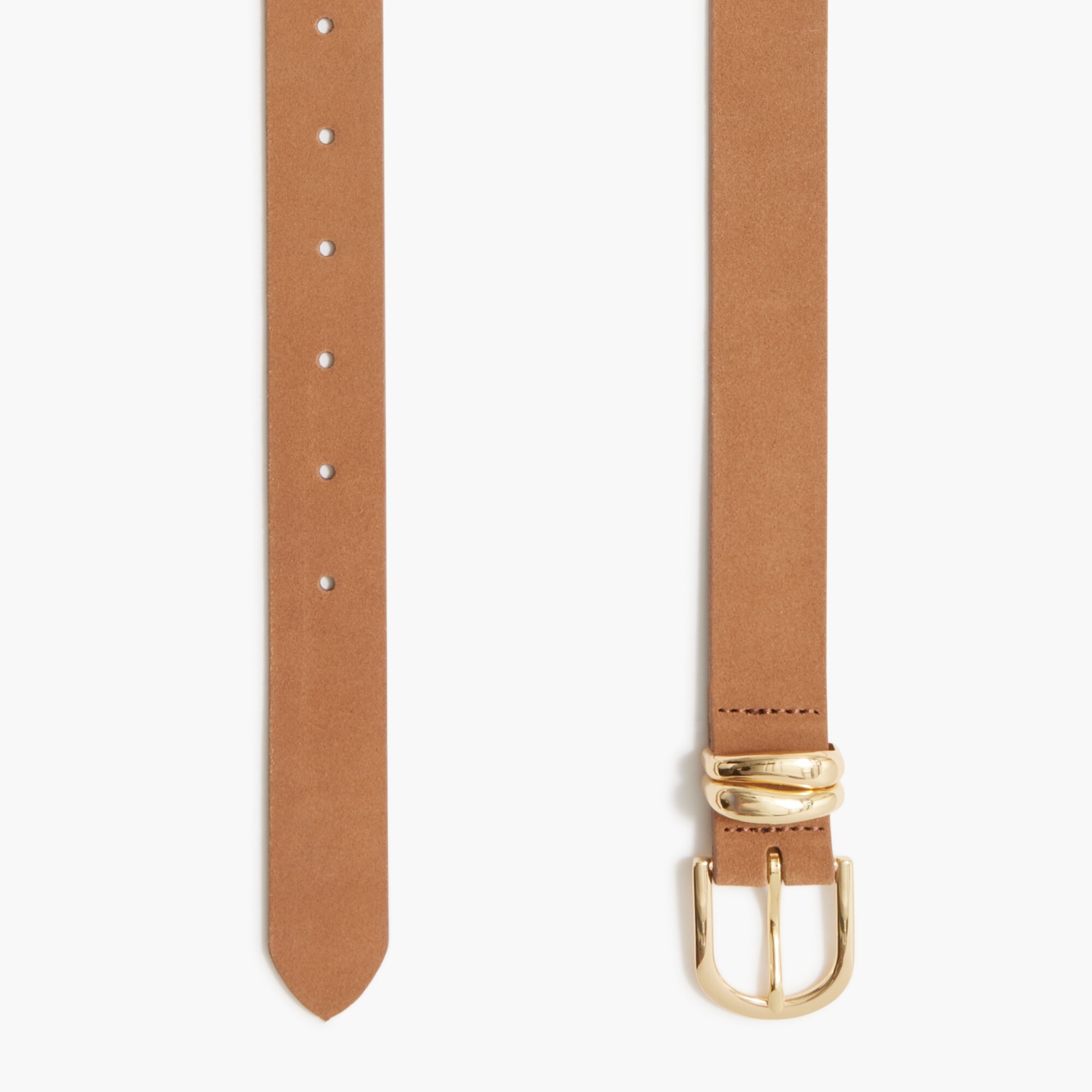 Double-keeper suede belt