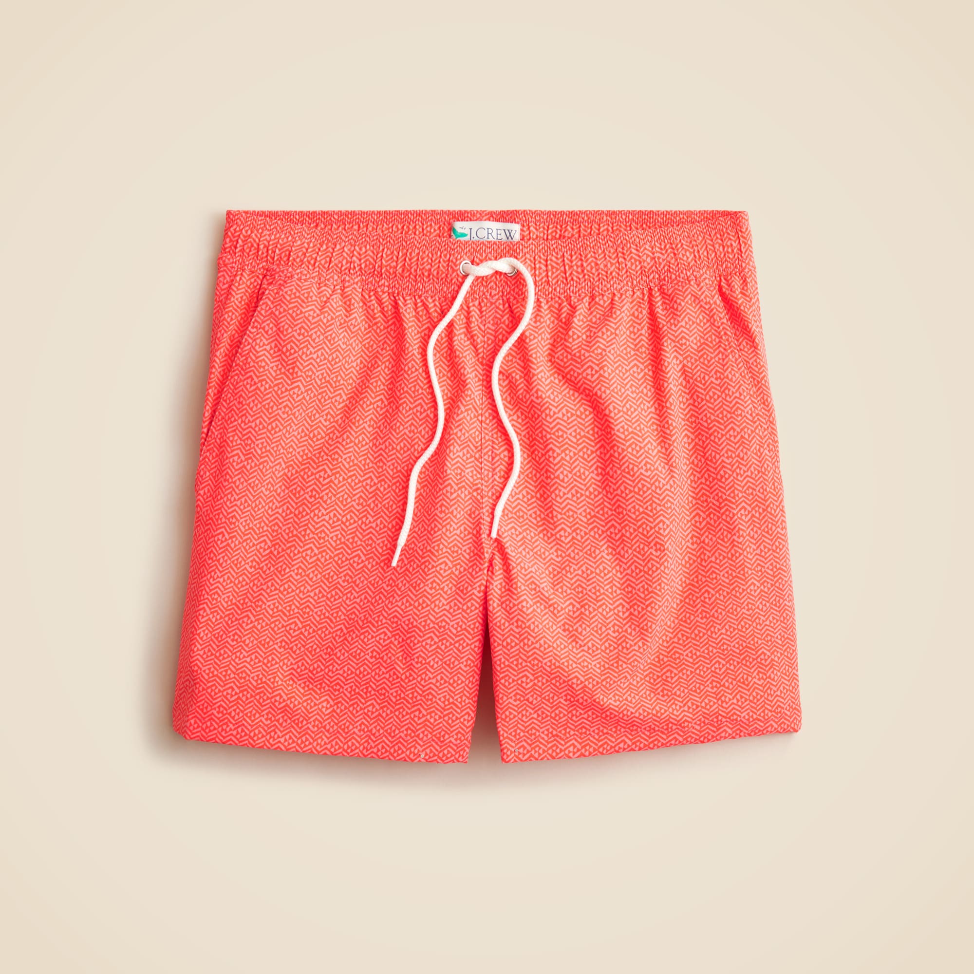mens 6'' stretch swim trunk in print with ECONYL&reg; nylon