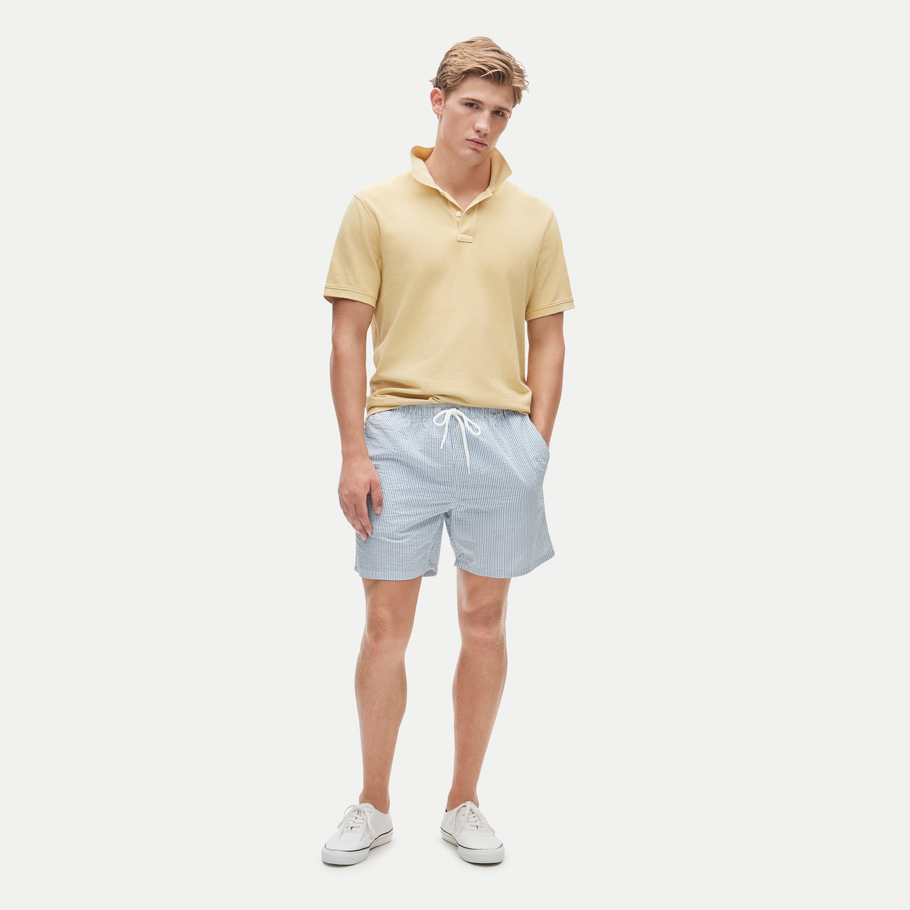 6'' swim trunk in seersucker