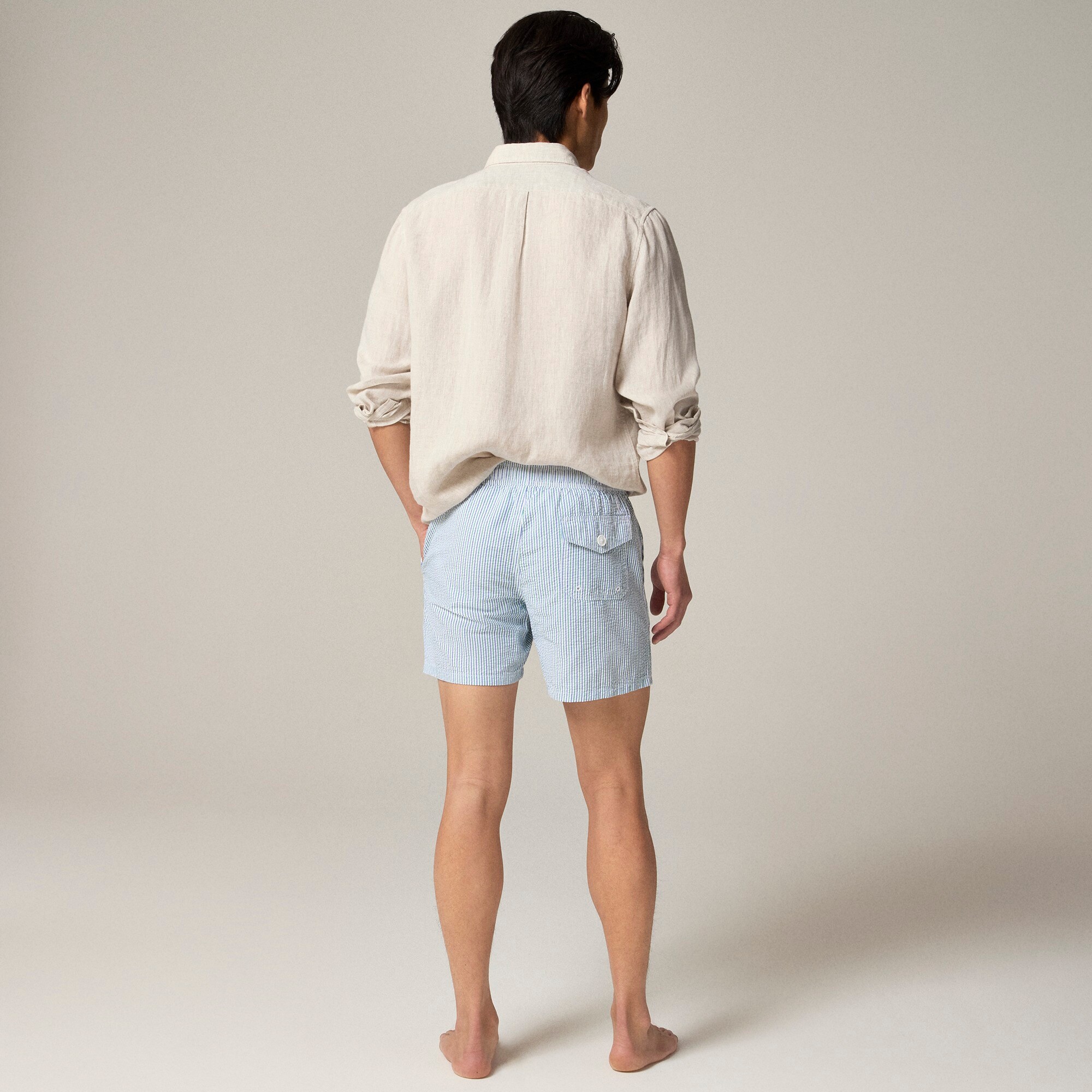 6'' swim trunk in seersucker