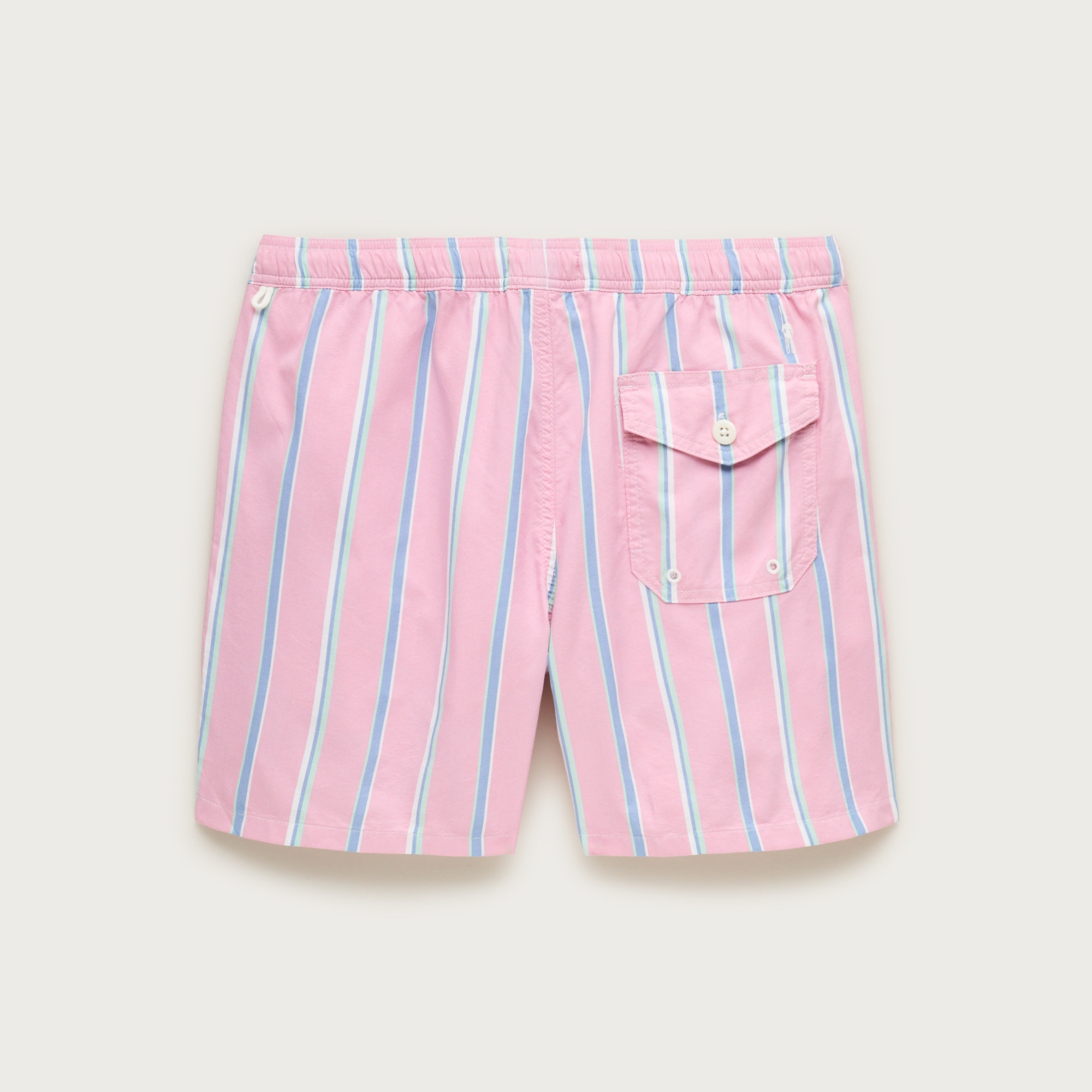 6" swim trunk in cotton-nylon blend oxford