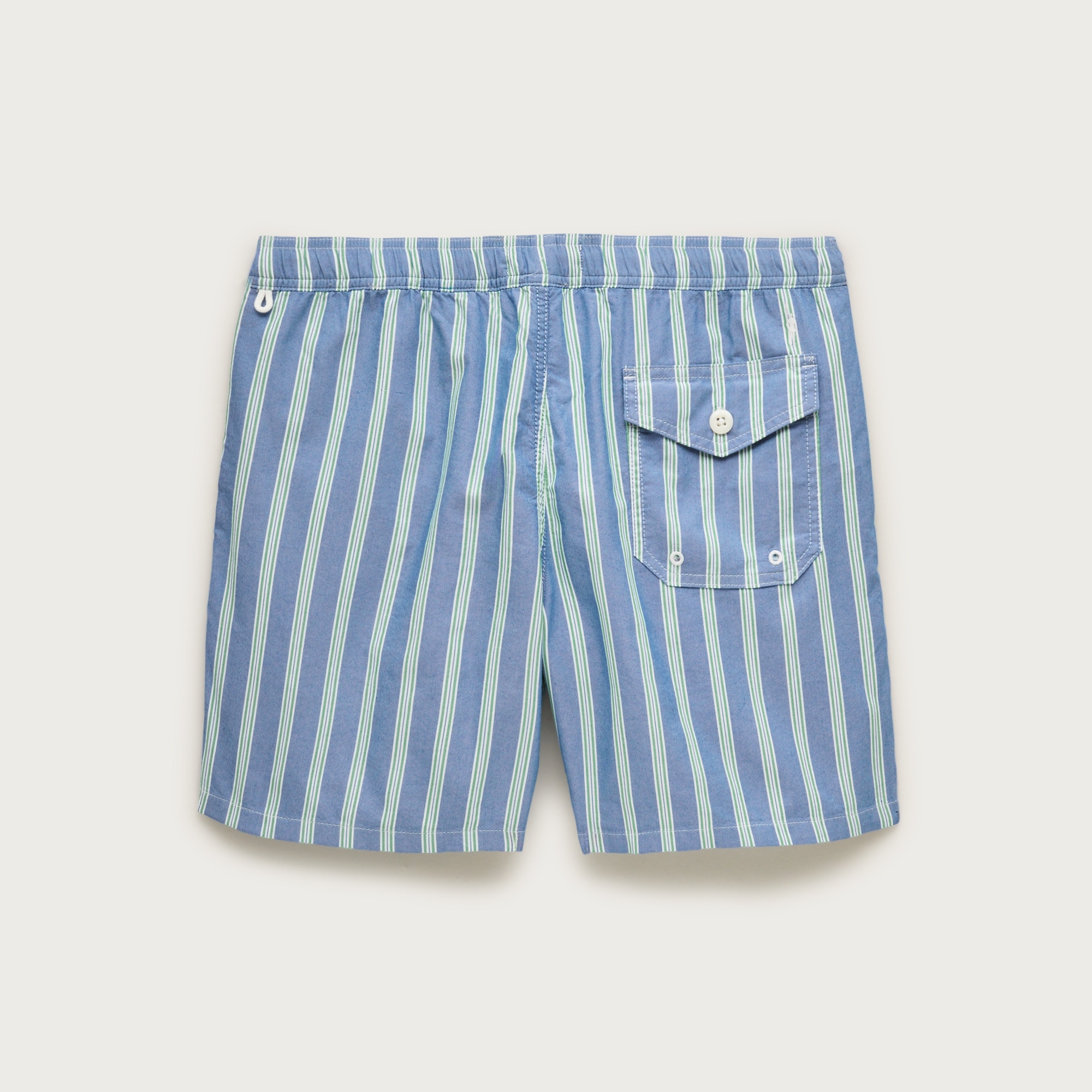 6" swim trunk in cotton-nylon blend oxford