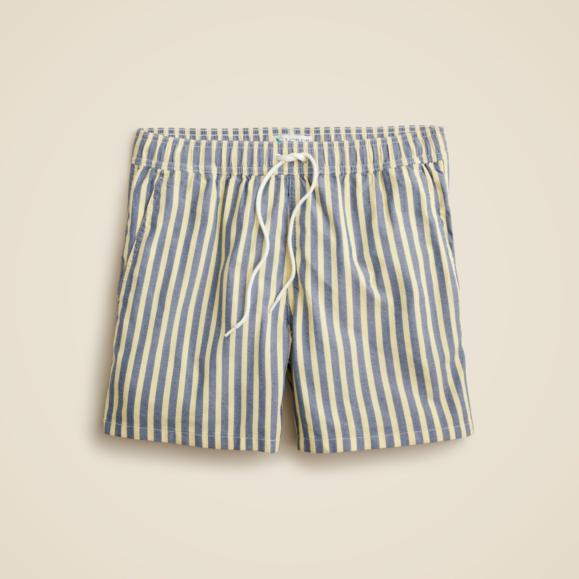 mens 6&quot; swim trunk in cotton-nylon blend oxford