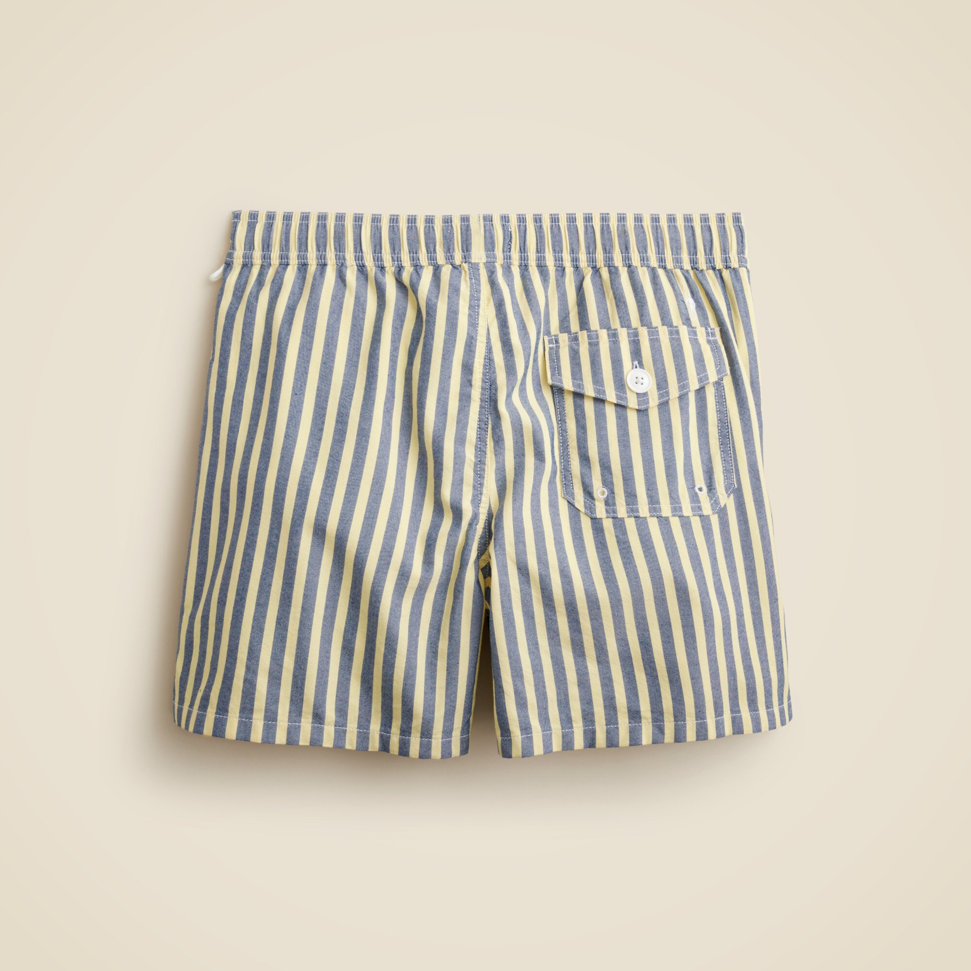 6" swim trunk in cotton-nylon blend oxford