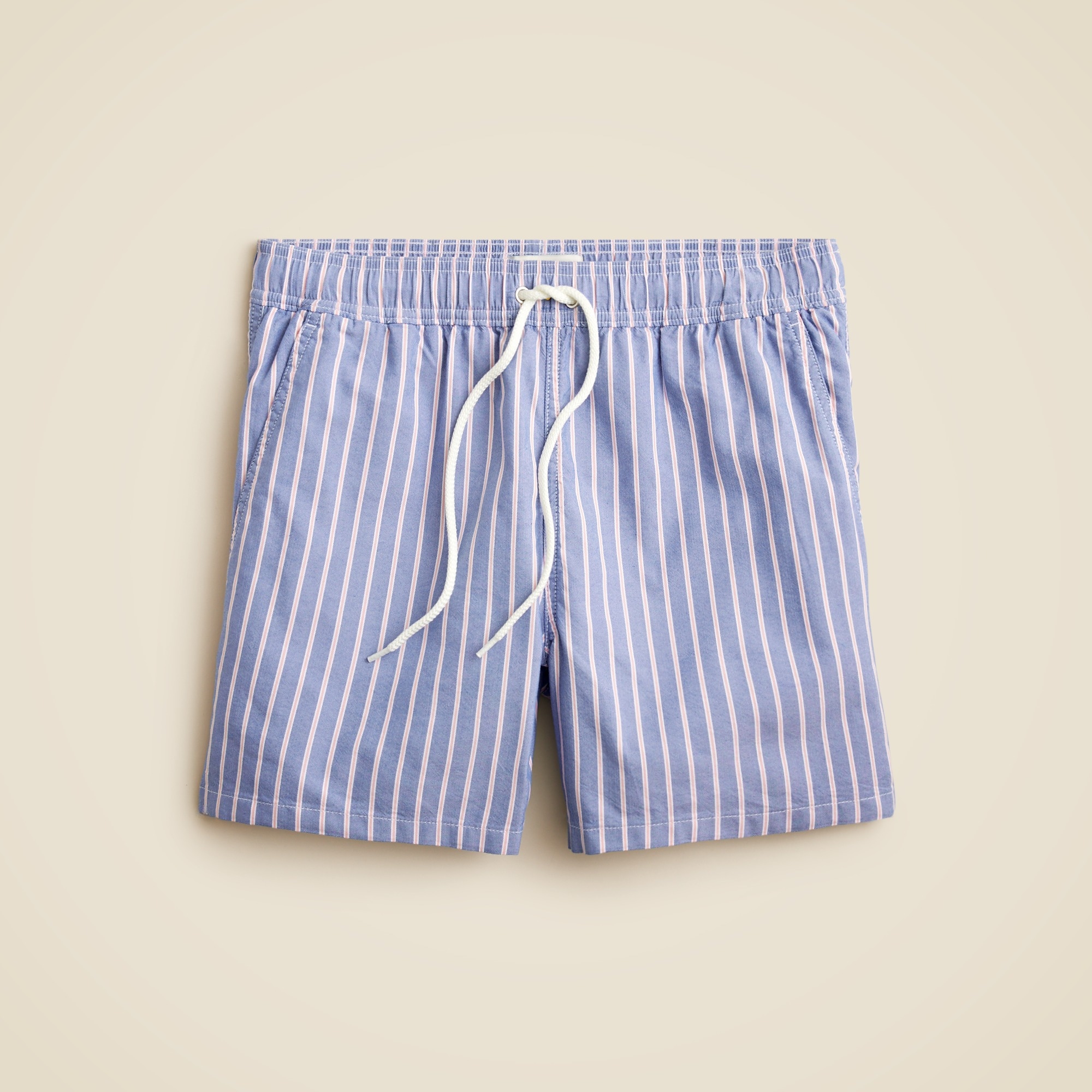 mens 6&quot; swim trunk in cotton-nylon blend oxford