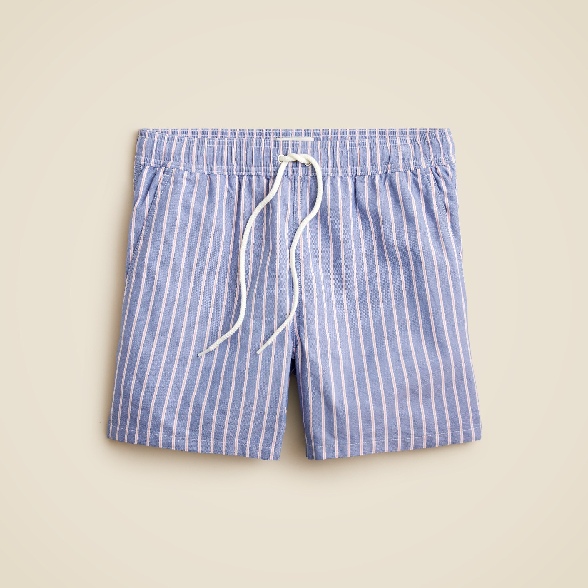  6" swim trunk in cotton-nylon blend oxford