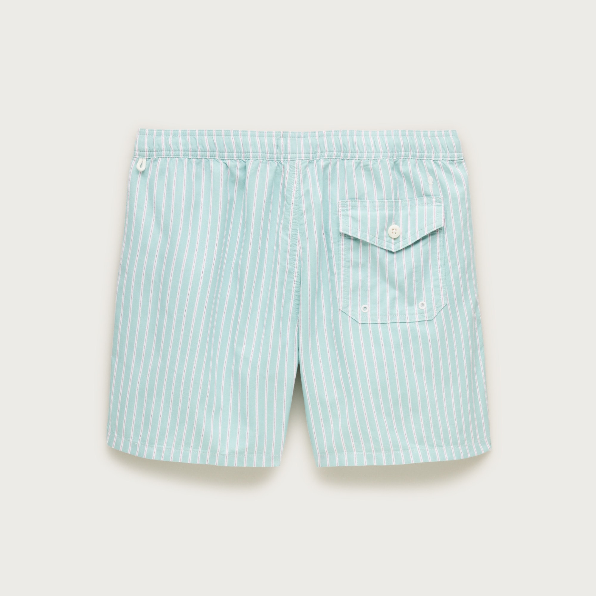 6" swim trunk in cotton-nylon blend oxford