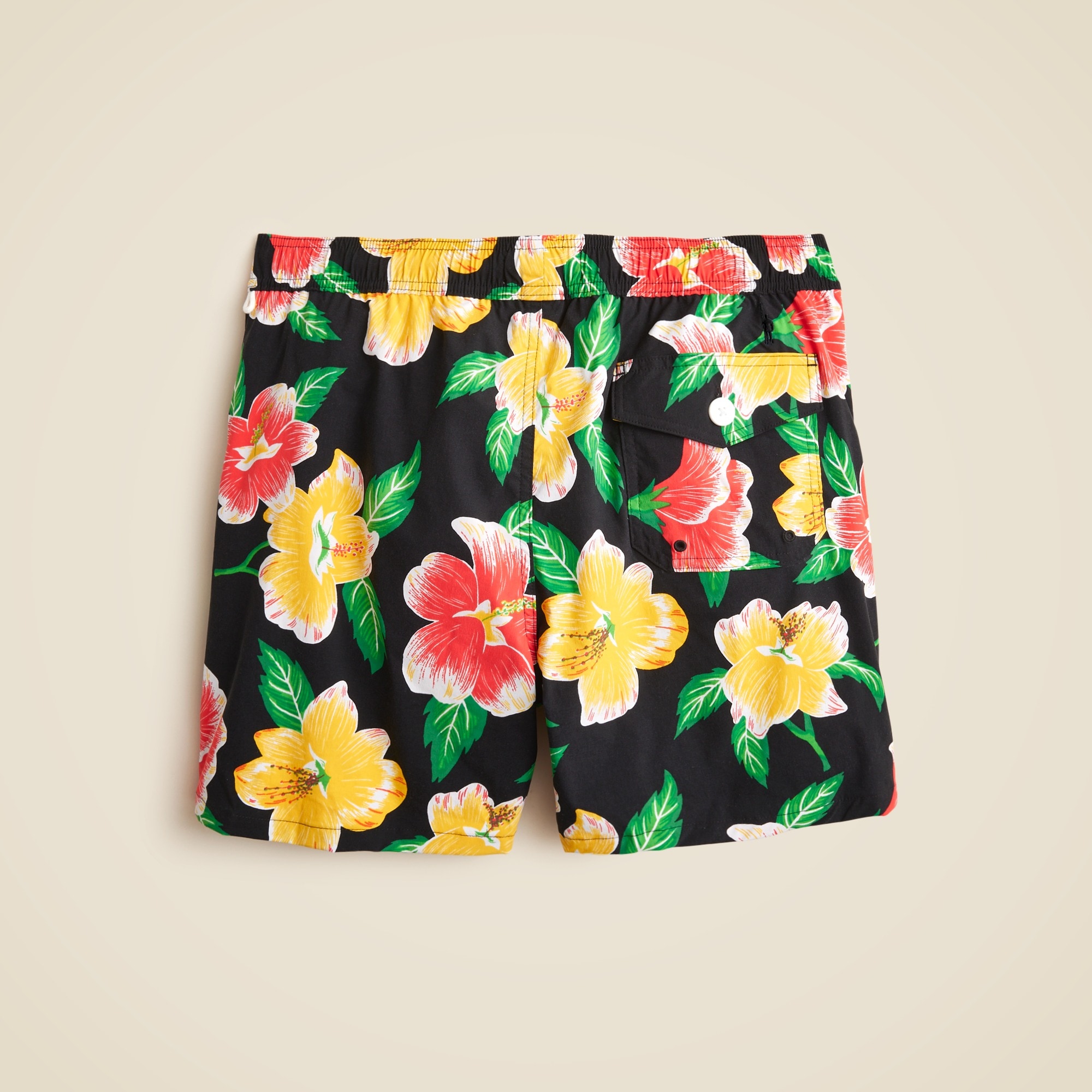 6'' stretch swim trunk in print with ECONYL® nylon