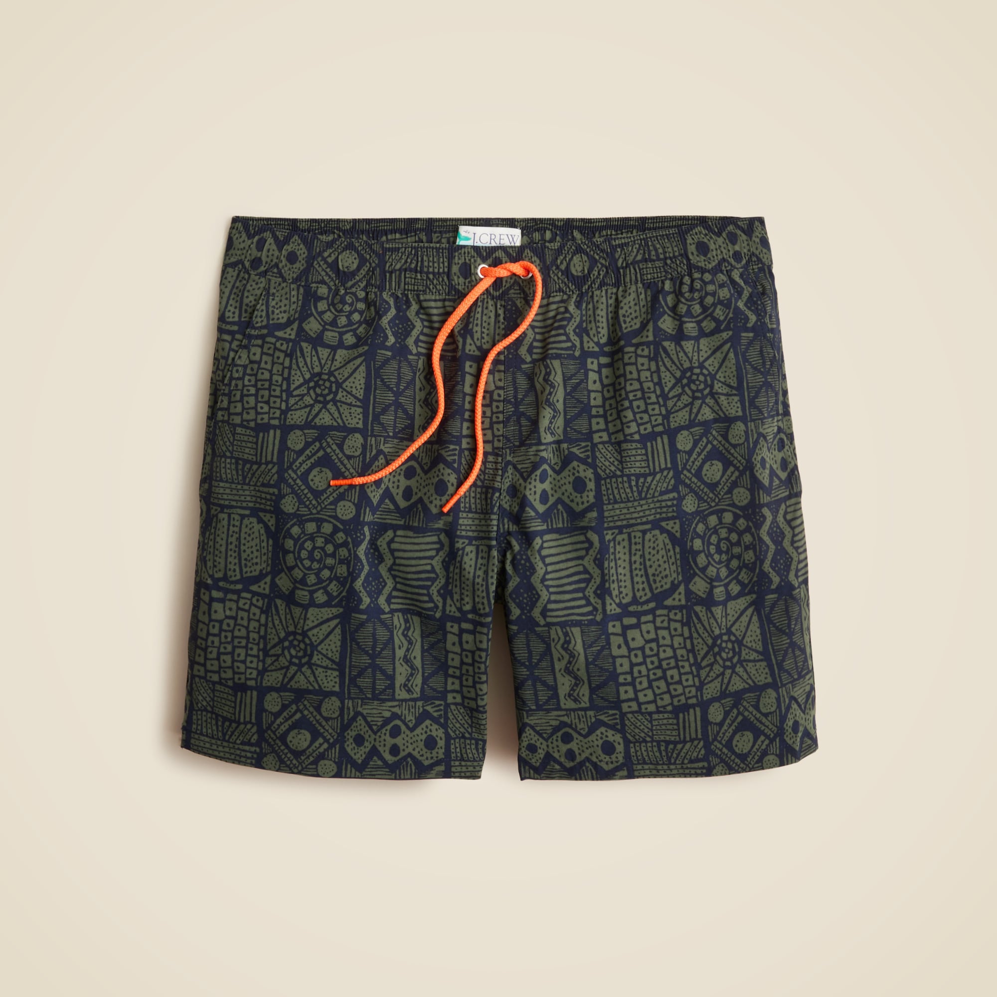  6'' stretch swim trunk in print with ECONYL&reg; nylon