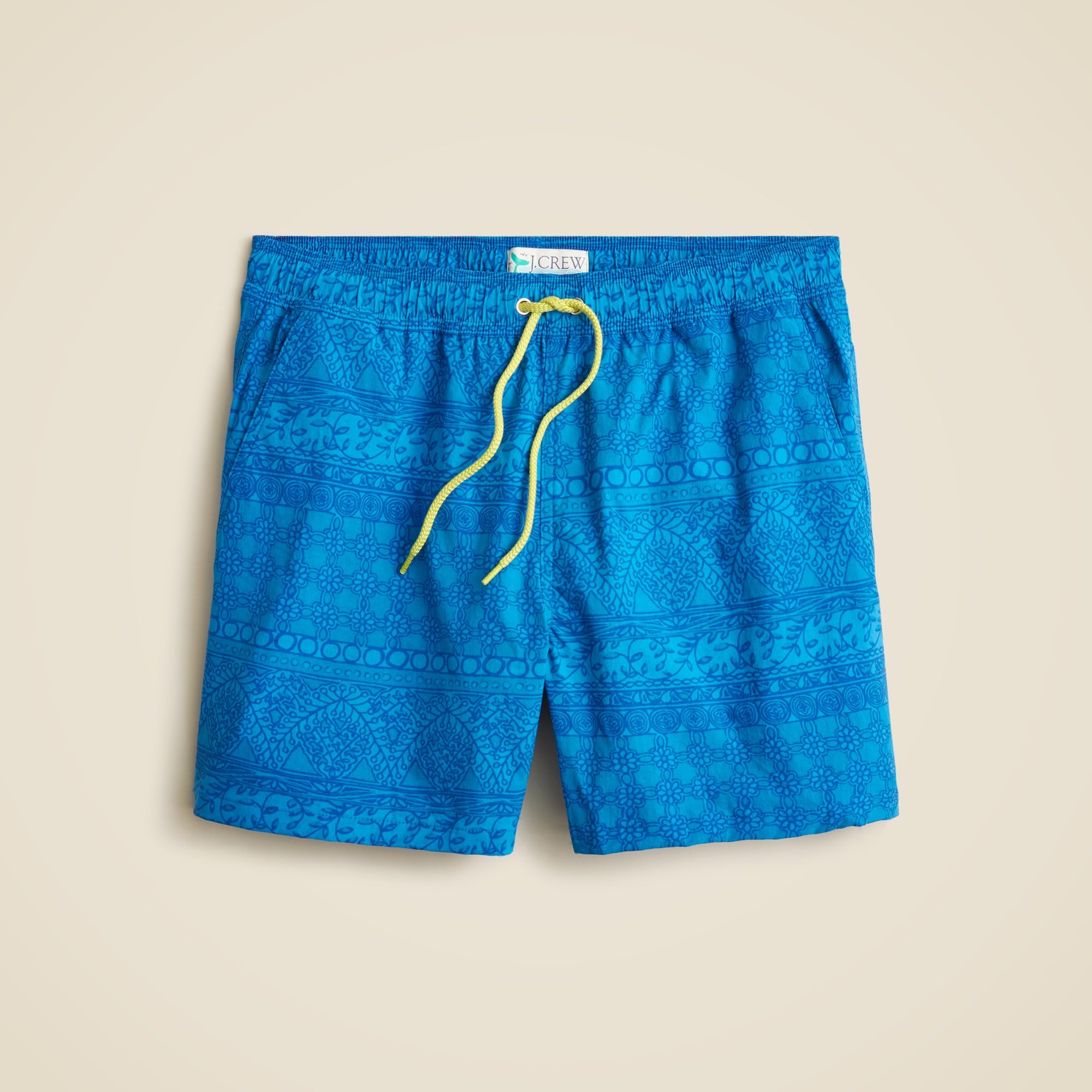 mens 6'' stretch swim trunk in print with ECONYL&reg; nylon