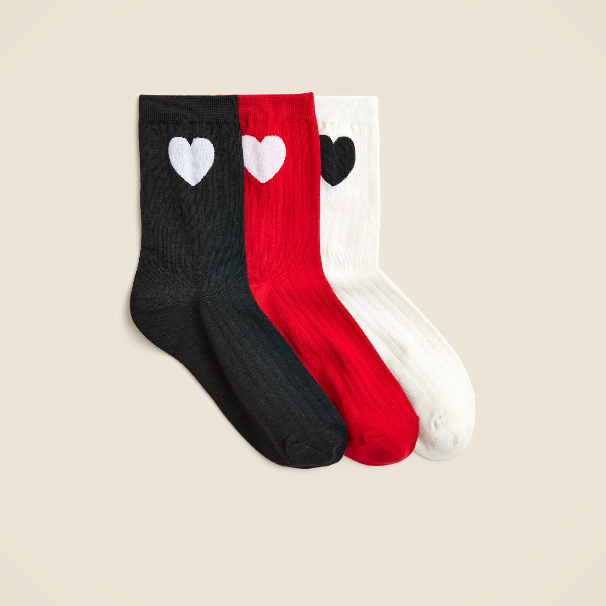 Heart bootie socks three-pack