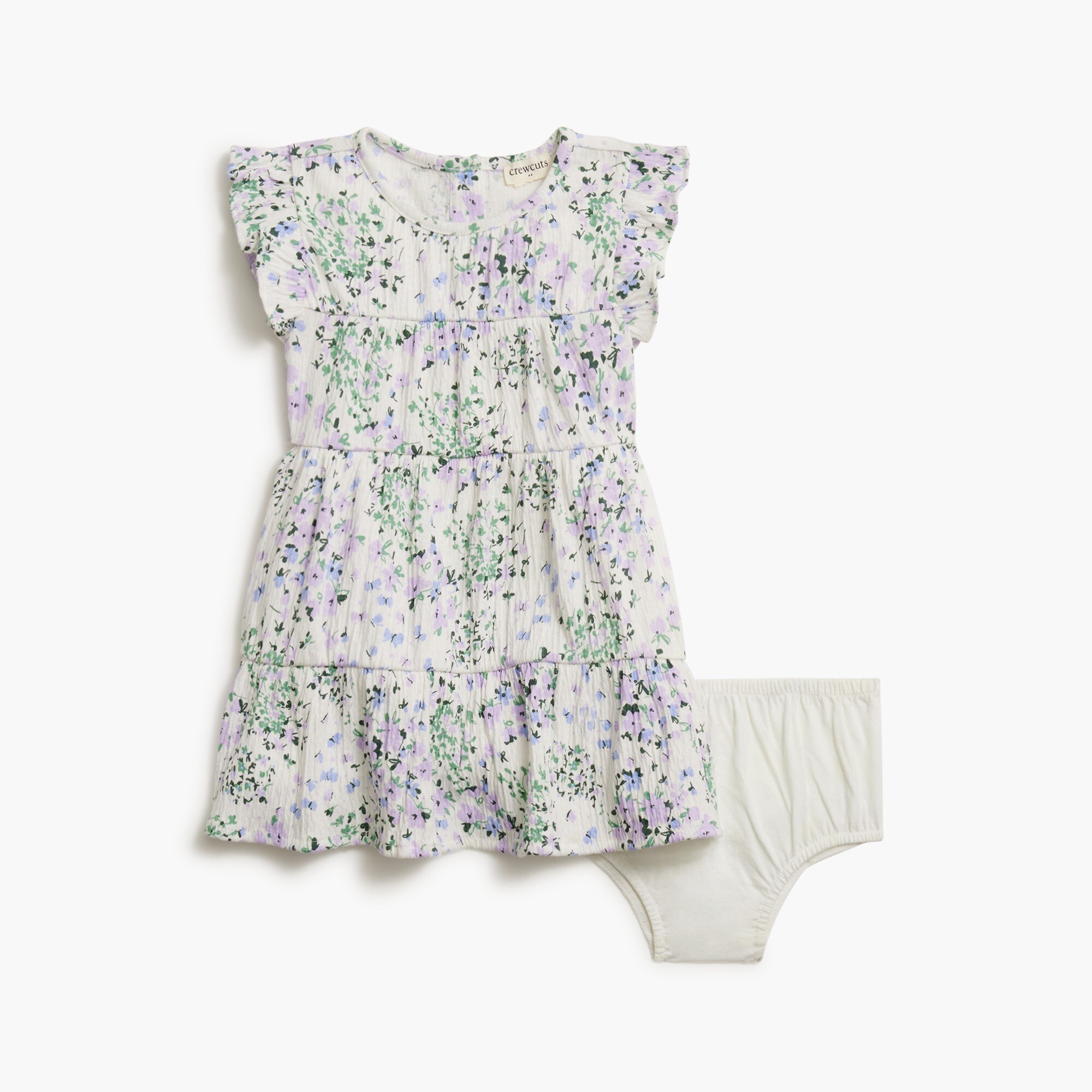 baby &amp; toddler girls' crinkle-knit floral ruffle dress for toddler