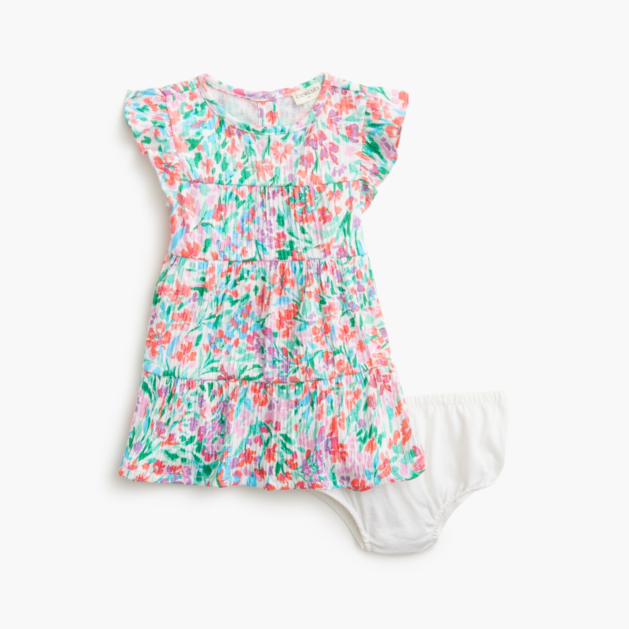 baby &amp; toddler girls' crinkle-knit ruffle dress for toddler