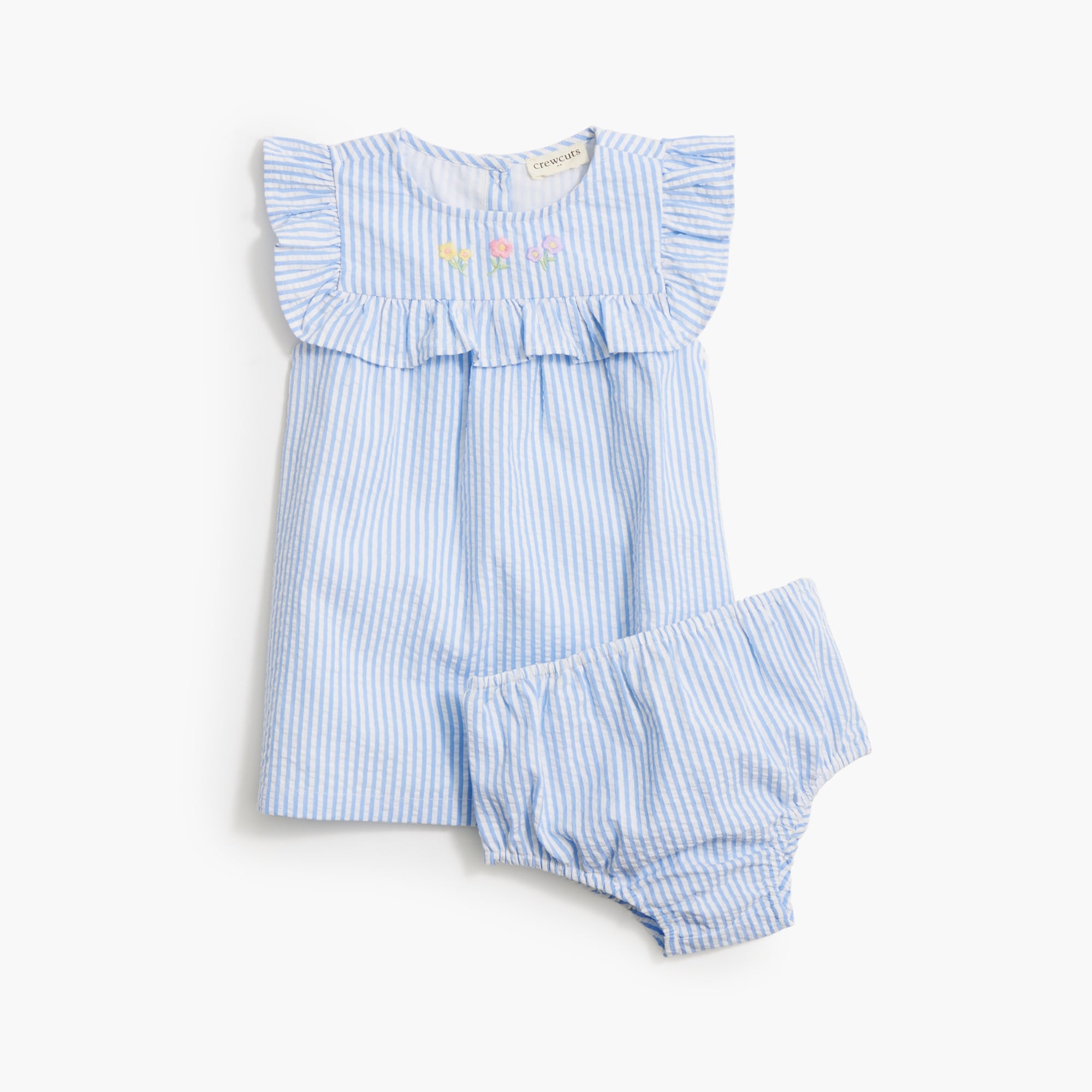 Baby & toddler girls' embroidered seersucker dress