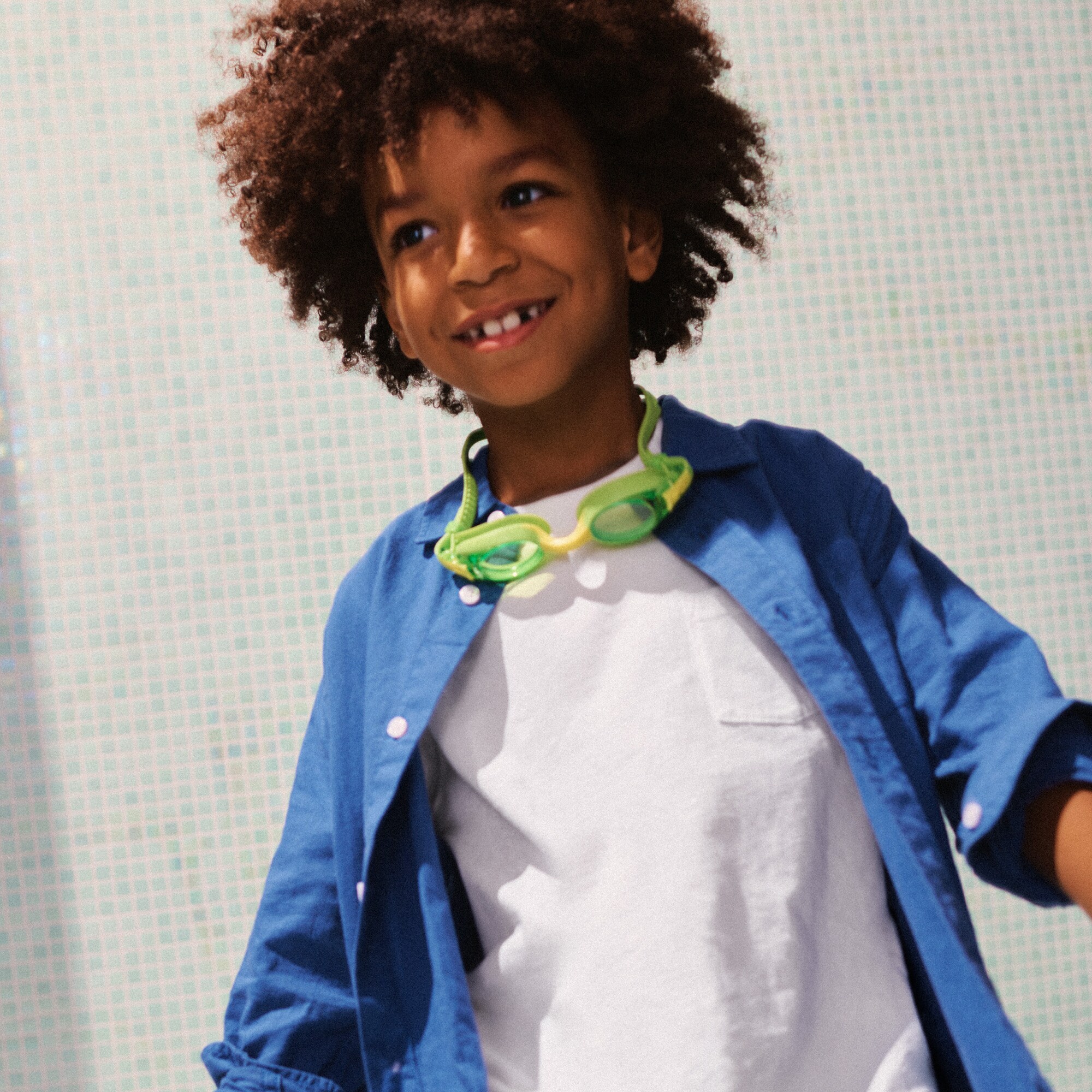 Kids' button-down linen-blend shirt