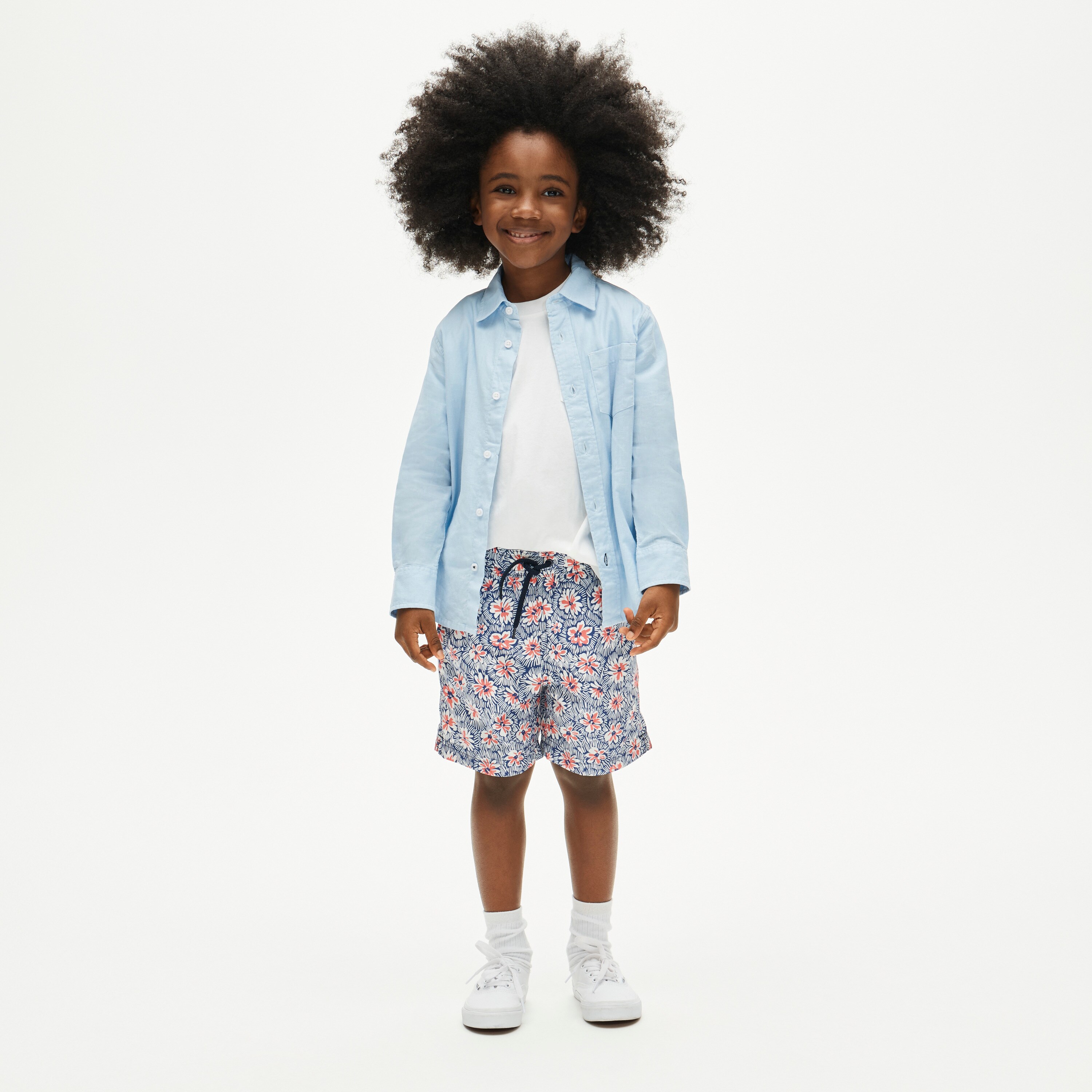 Kids' button-down linen-blend shirt