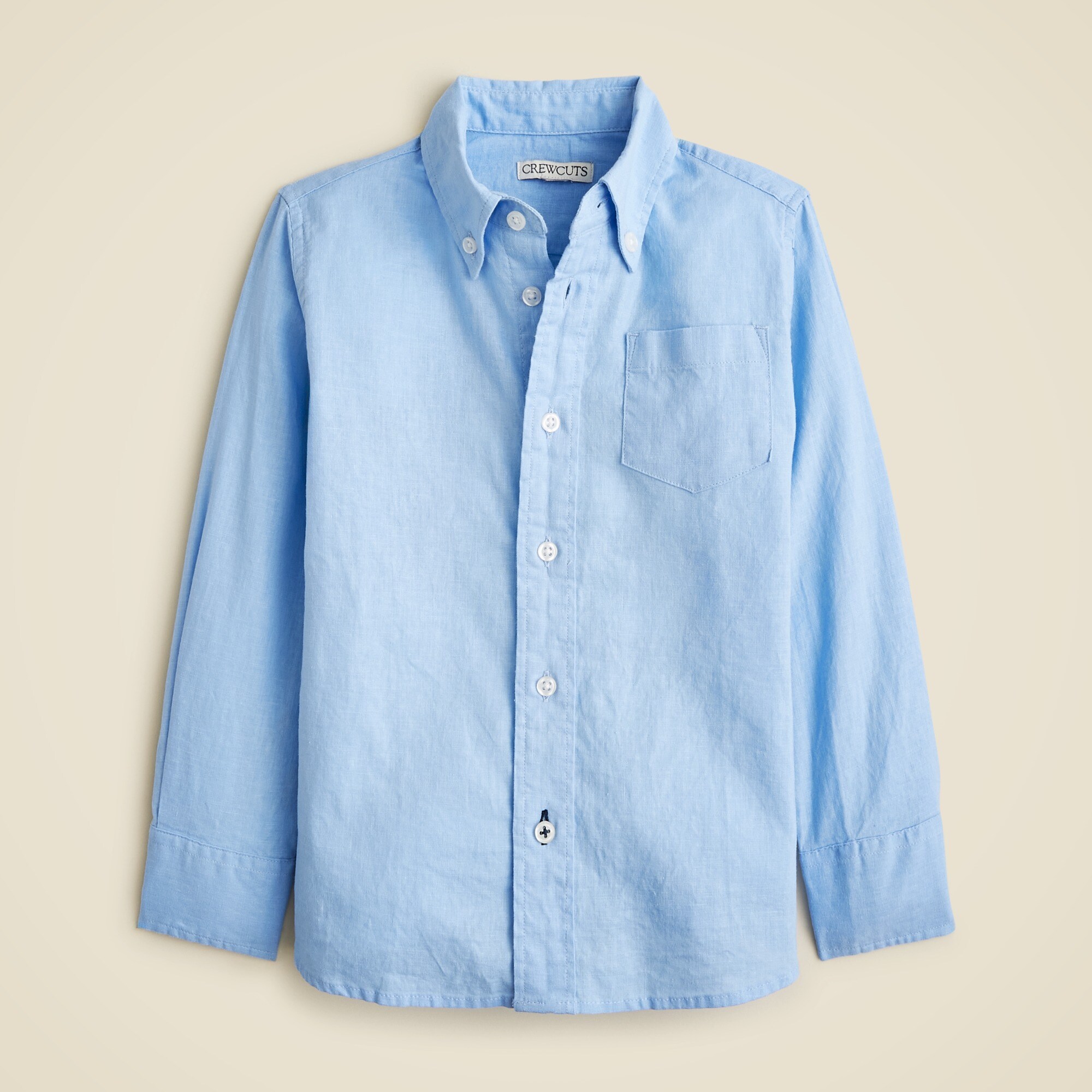  Kids' button-down linen-blend shirt