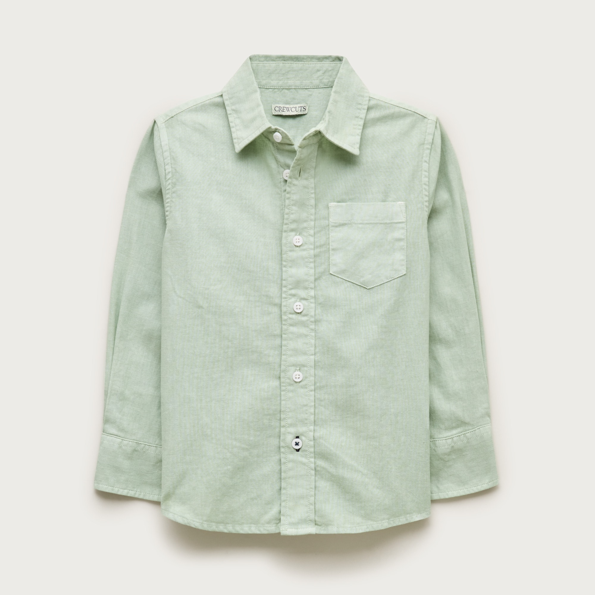  Kids' button-down linen-blend shirt