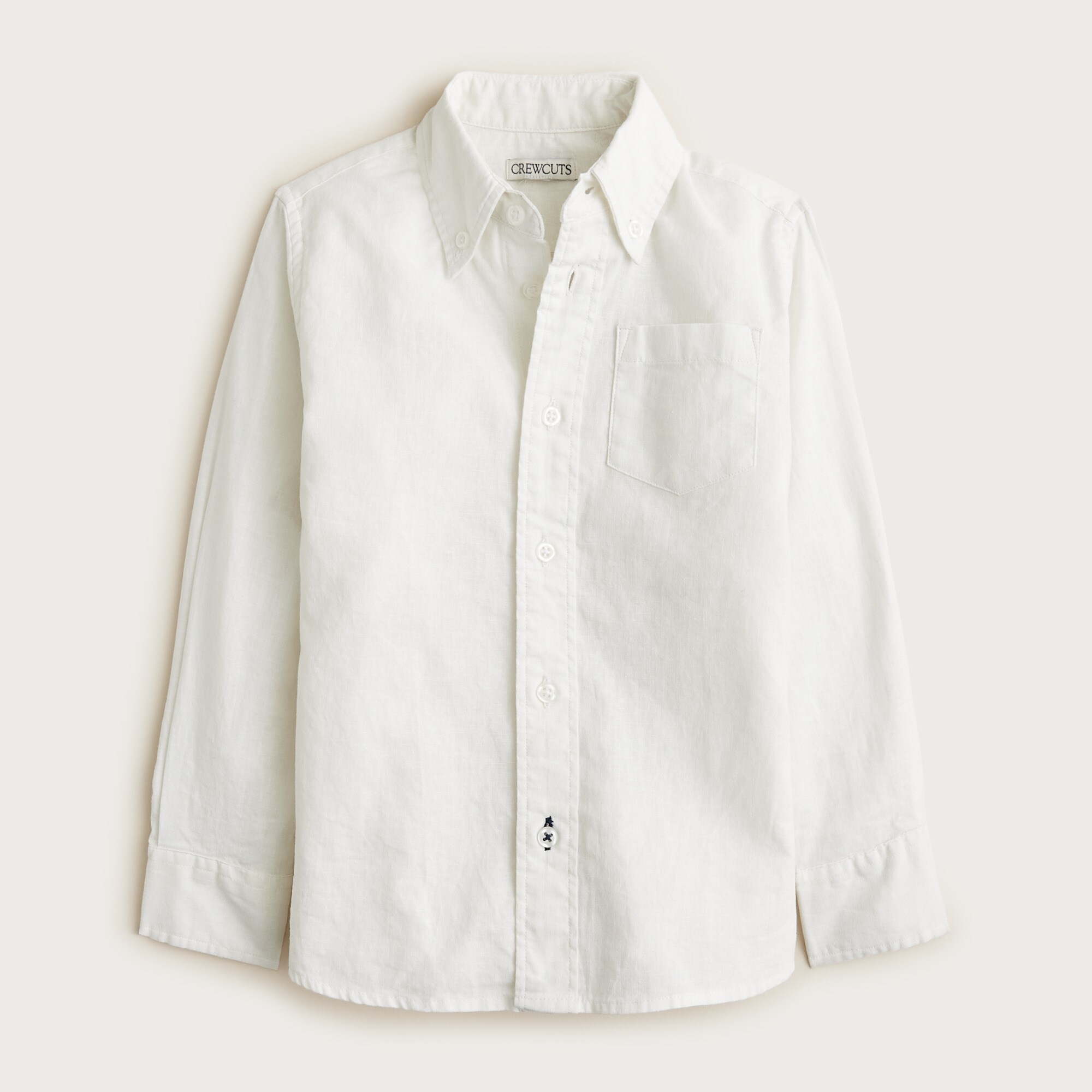  Kids' button-down linen-blend shirt