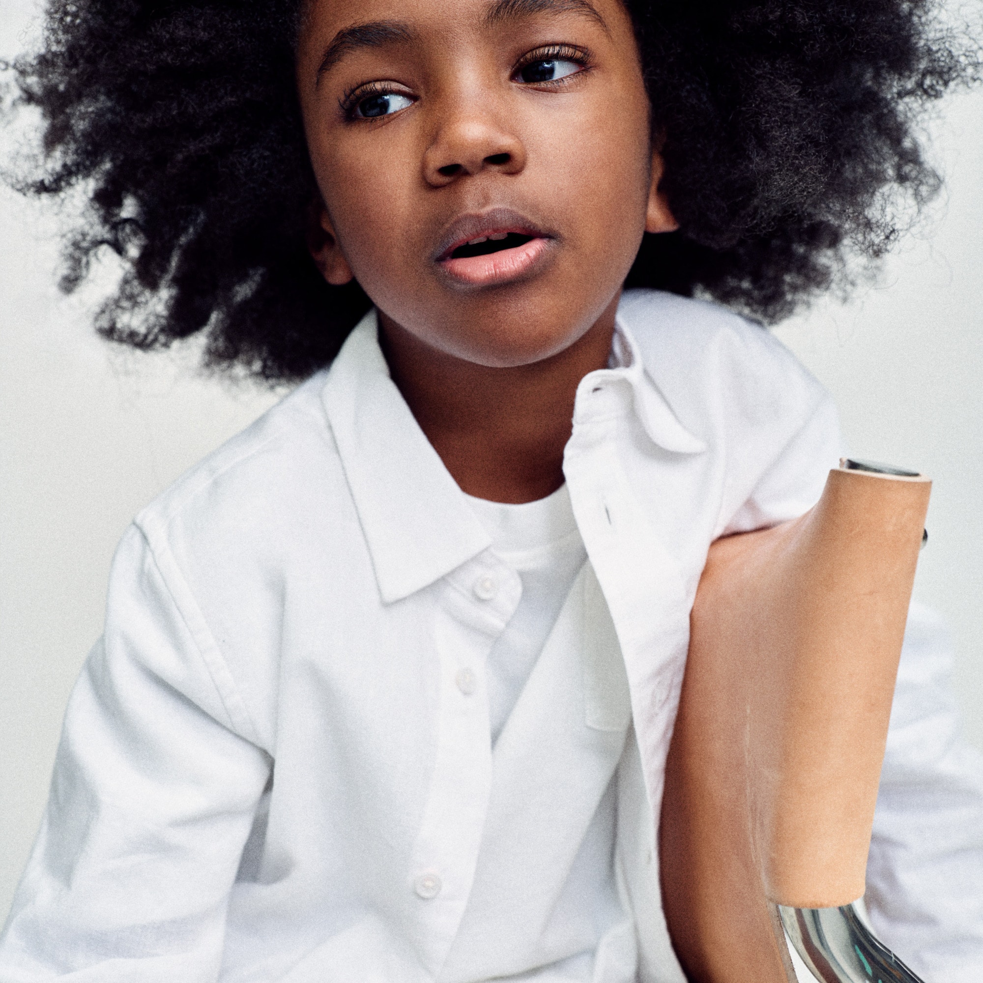 Kids' button-down linen-blend shirt