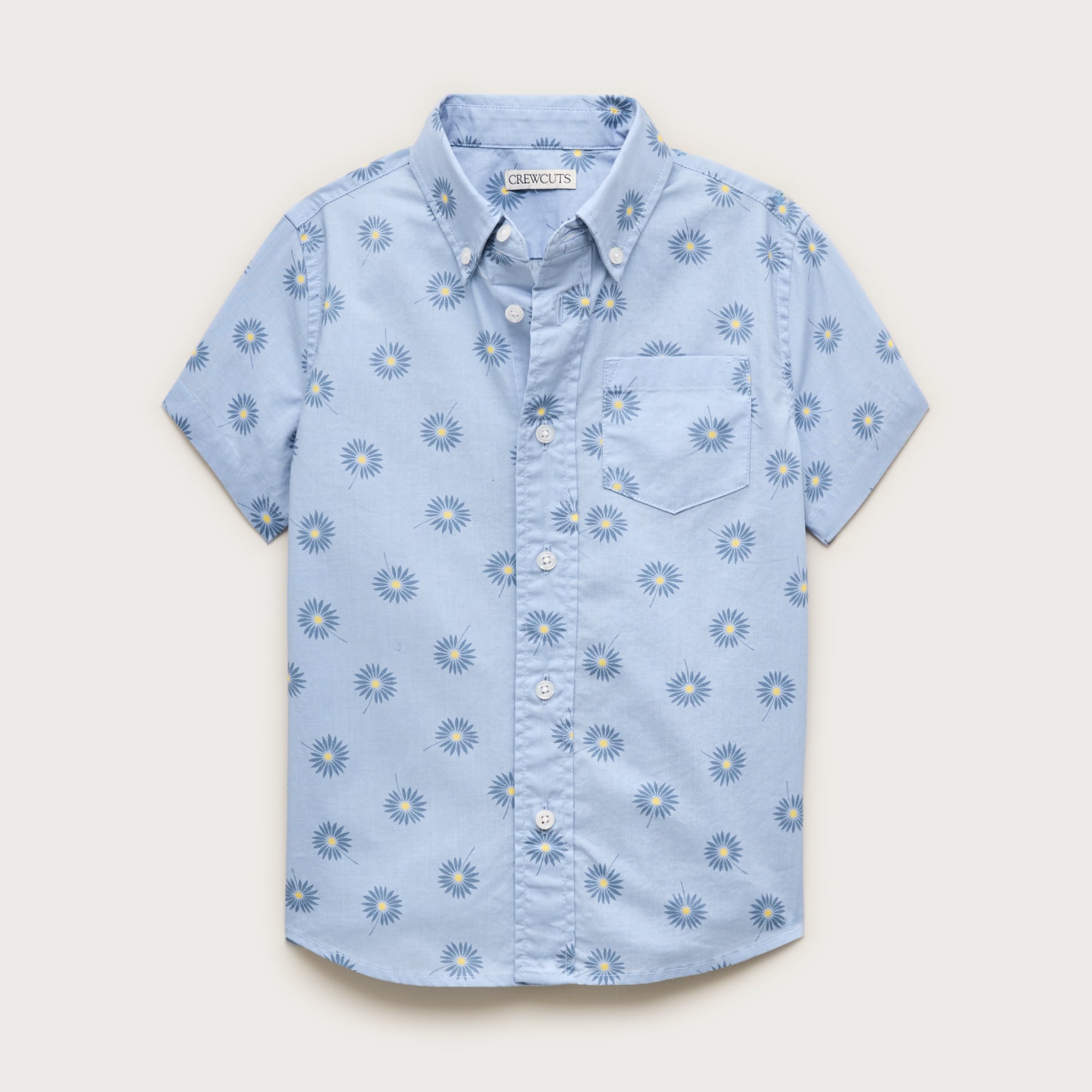 Kids' short-sleeve stretch poplin button-down