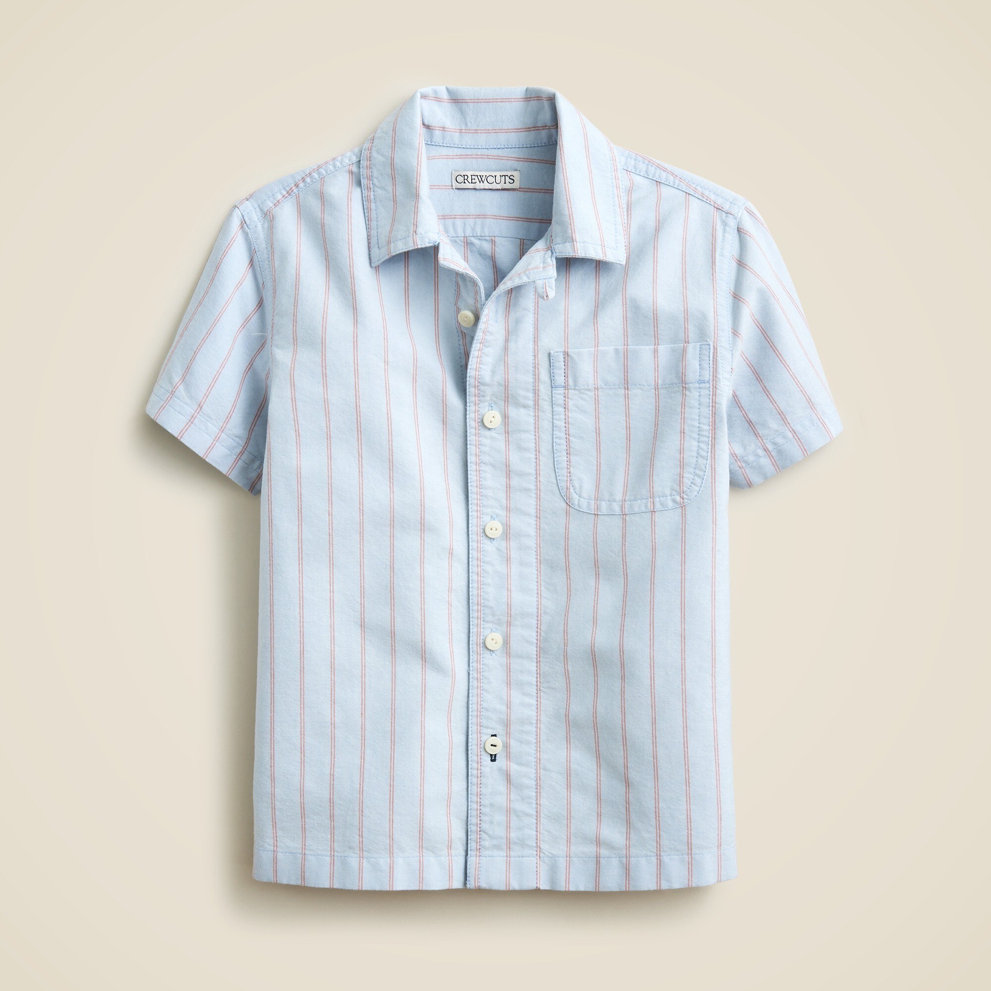  Kids' short-sleeve oxford camp shirt in stripe