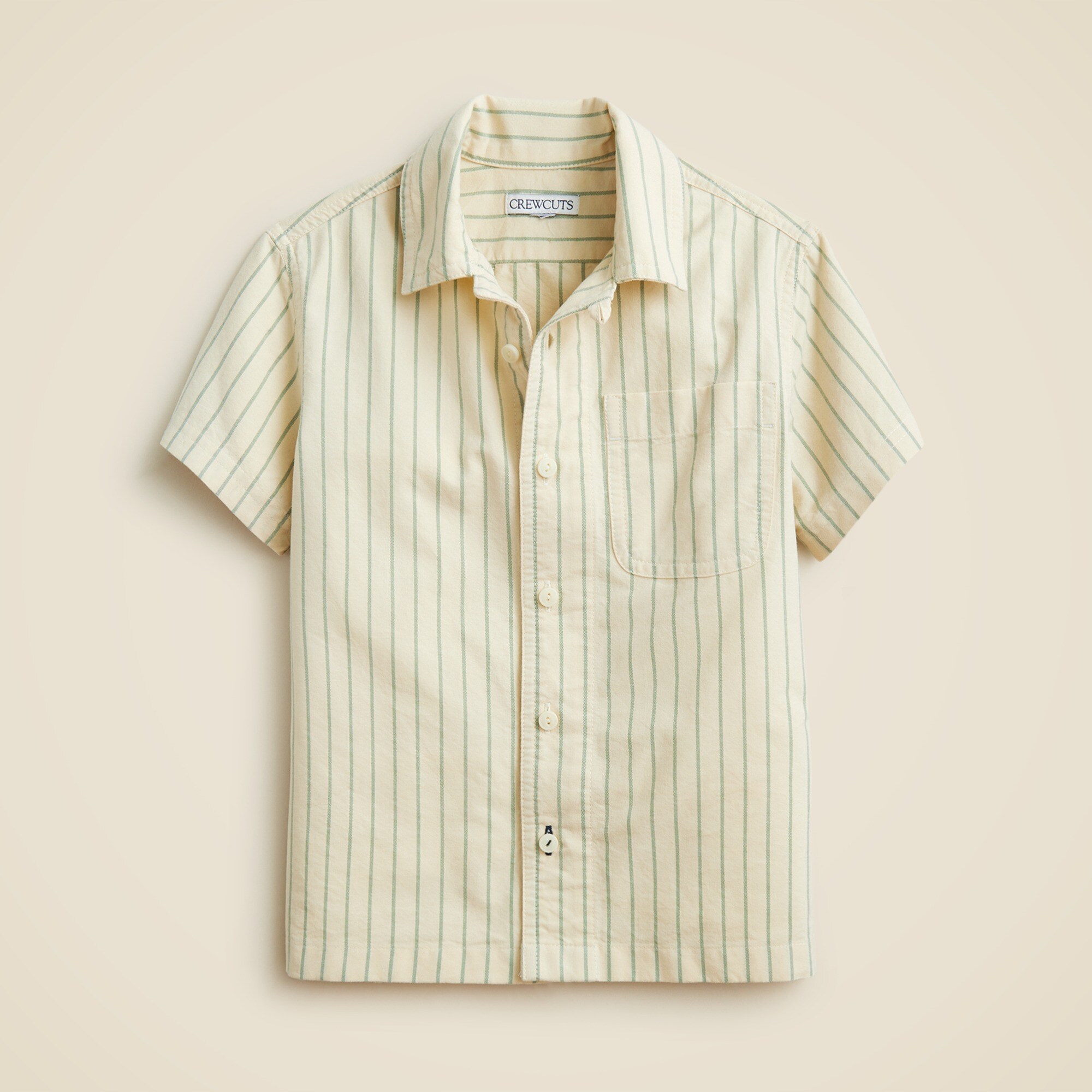  Kids' short-sleeve oxford camp shirt in stripe