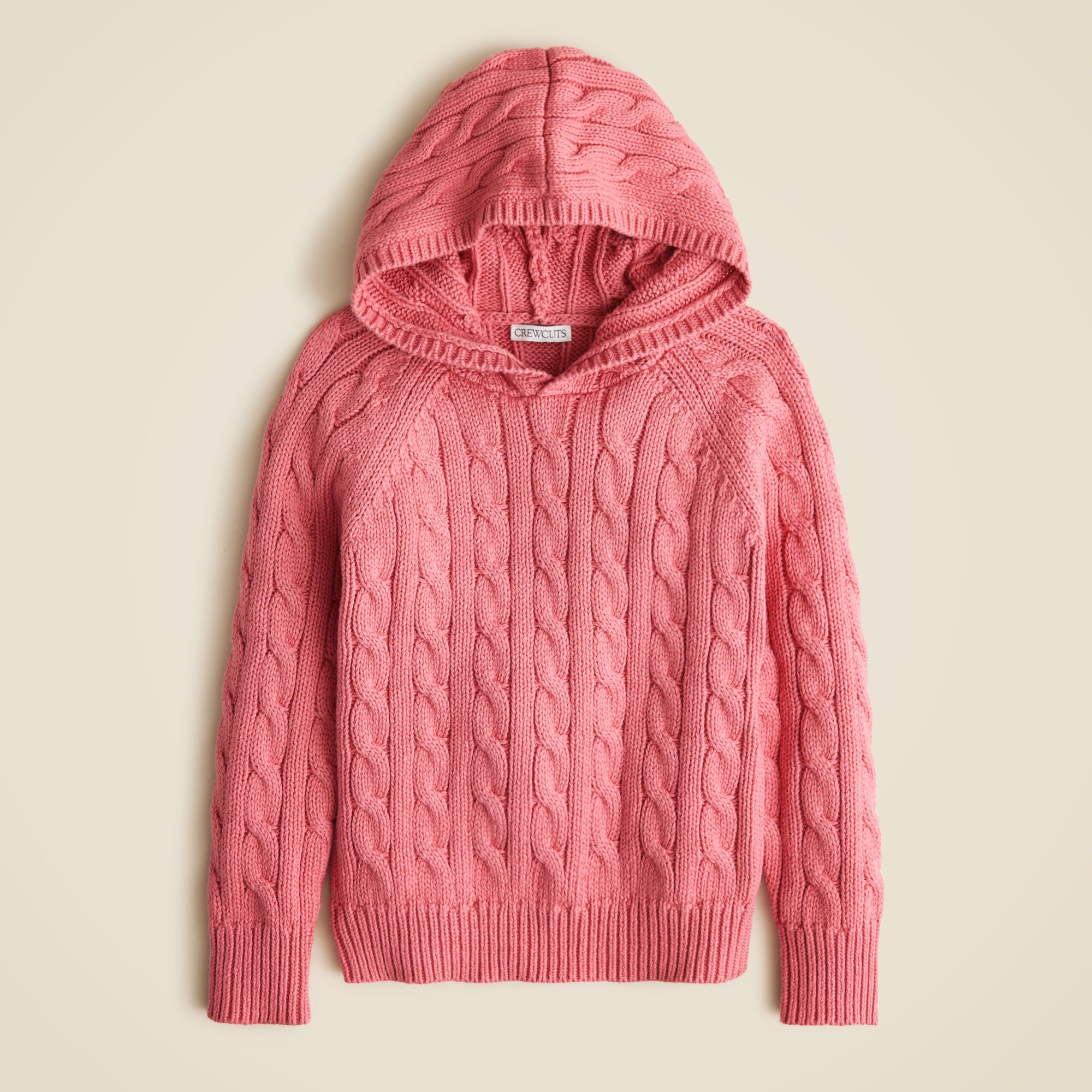 Kids' cotton cable-knit pullover hoodie