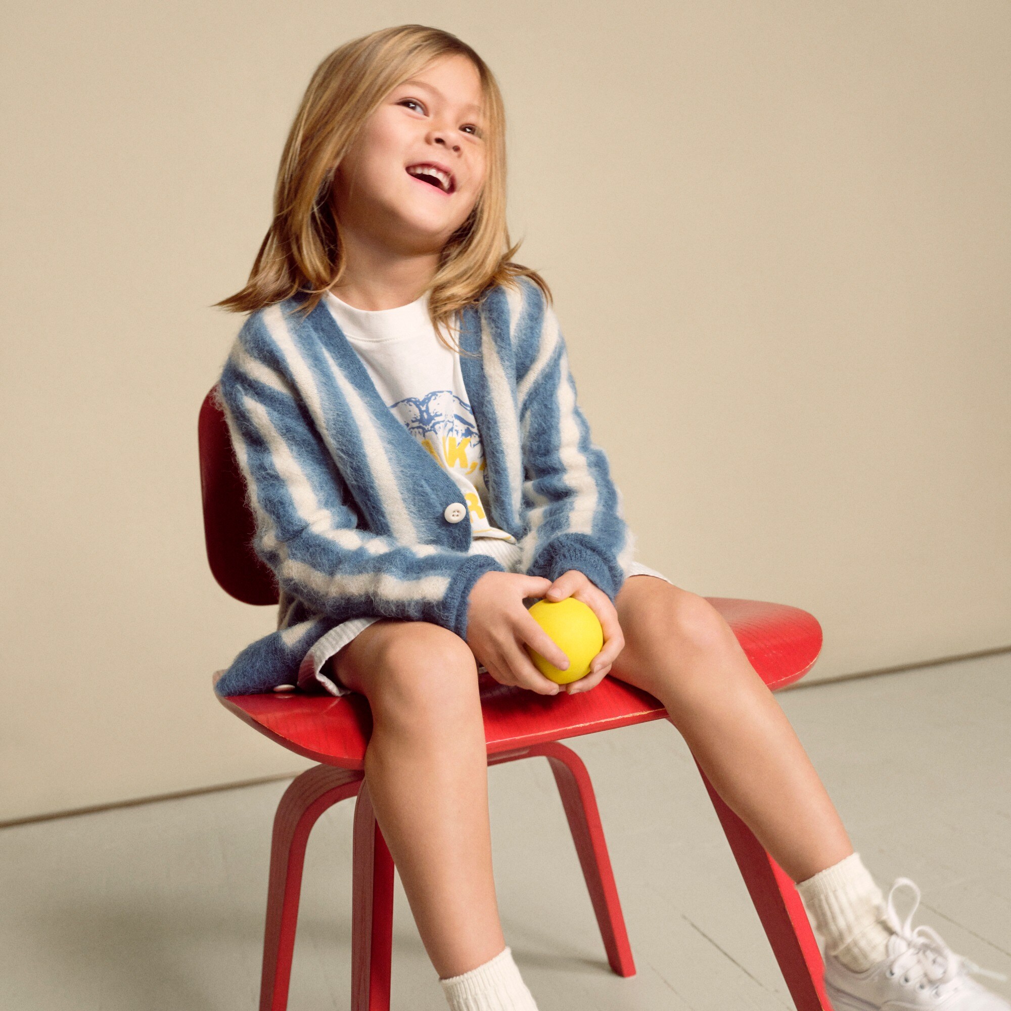boys Kids' wool-blend cardigan in stripe