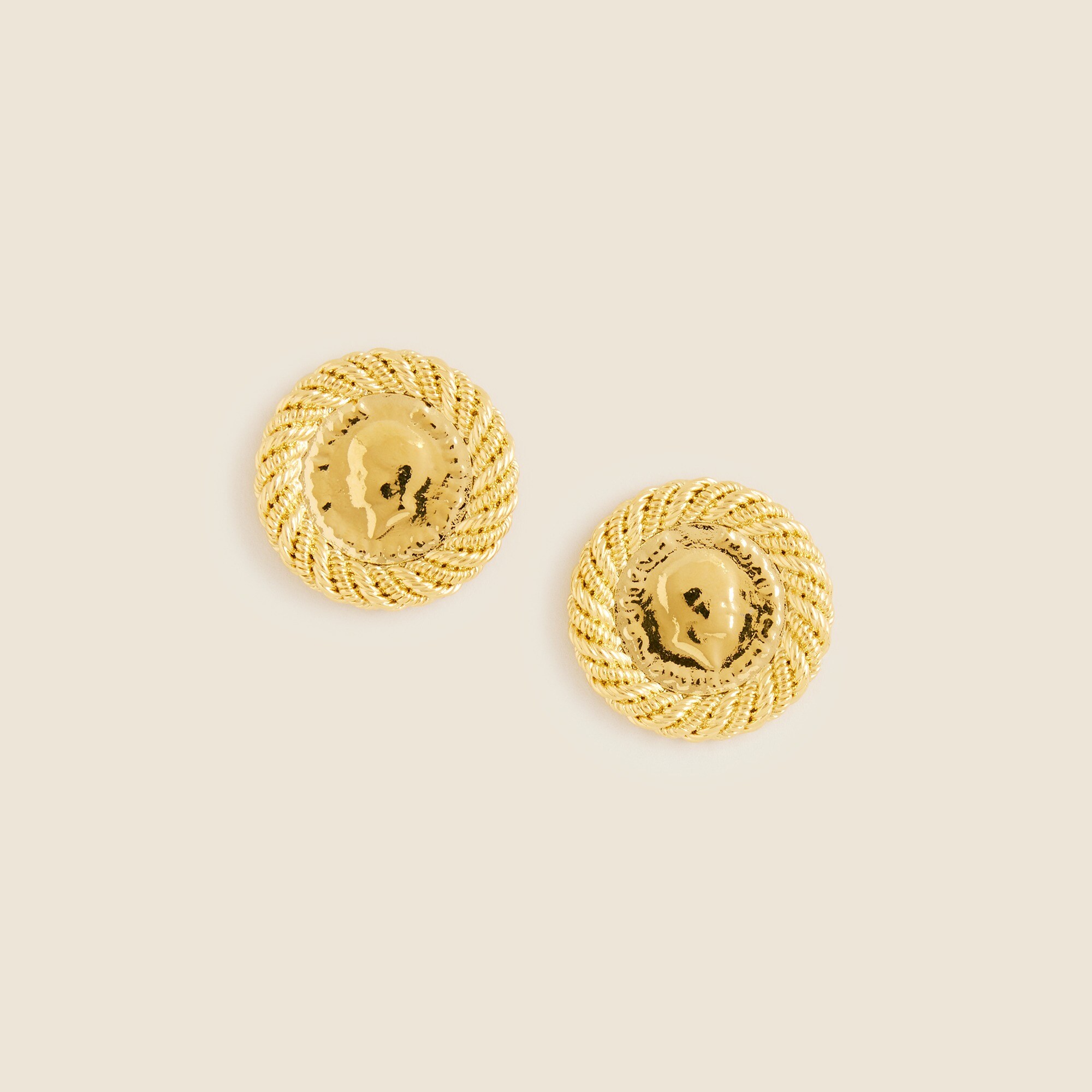 Rope coin stud earrings