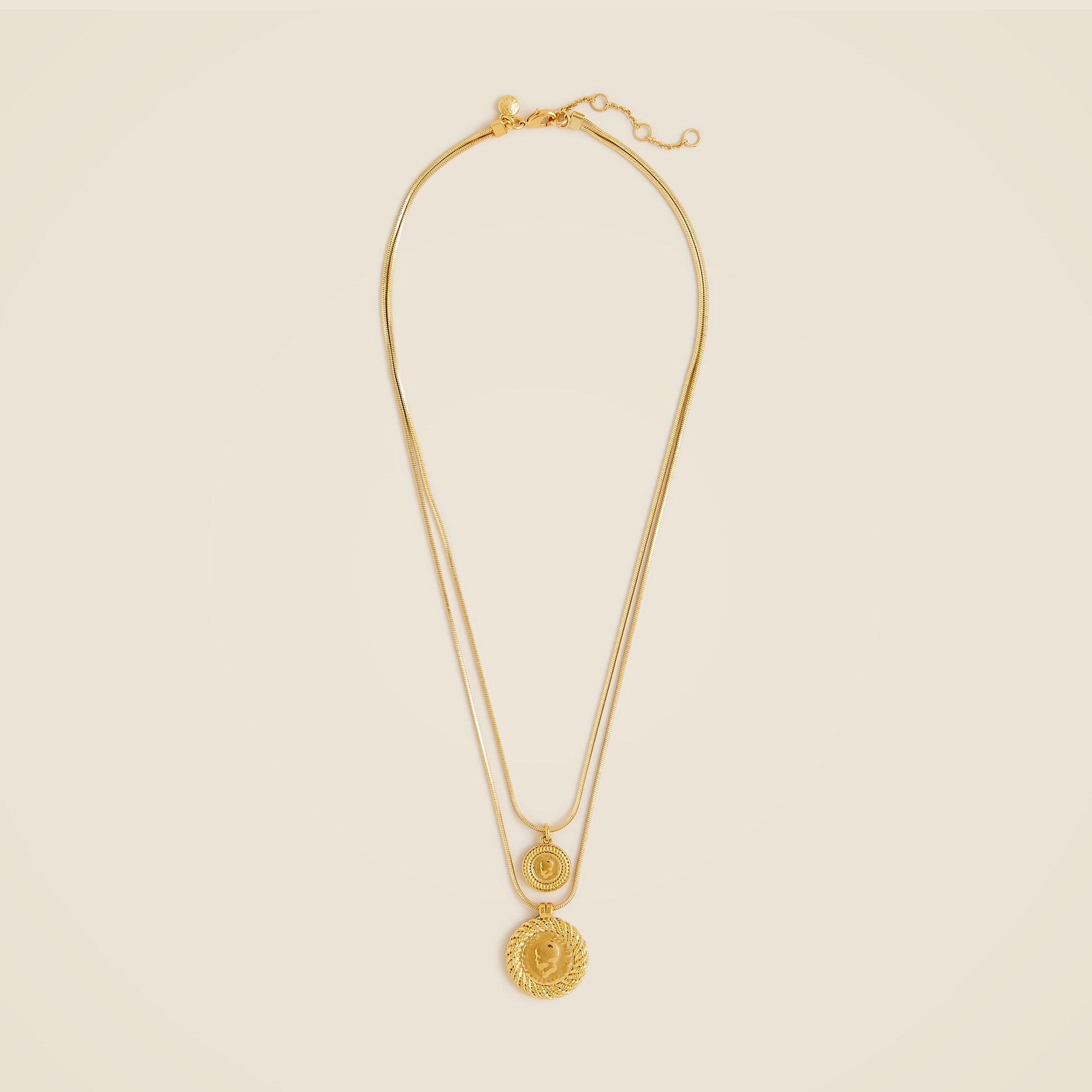 Layered coin pendant necklace