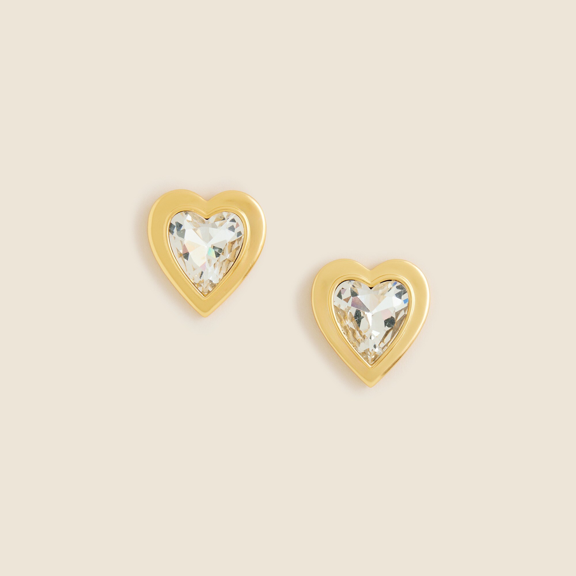 womens Crystal heart stud earrings