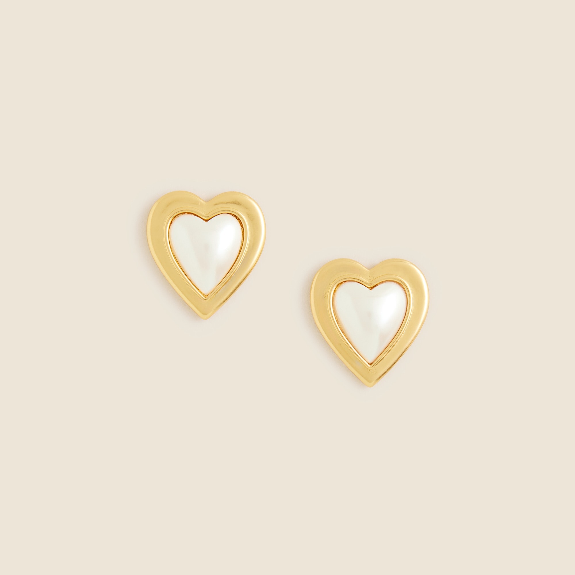 womens Pearl heart stud earrings